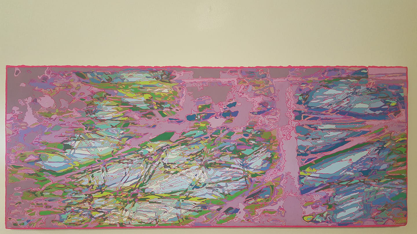 What Keeps My Heart Awake is Colorful Silence, 40in x 16in, Gouache on watercolor paper, 2018, $1000