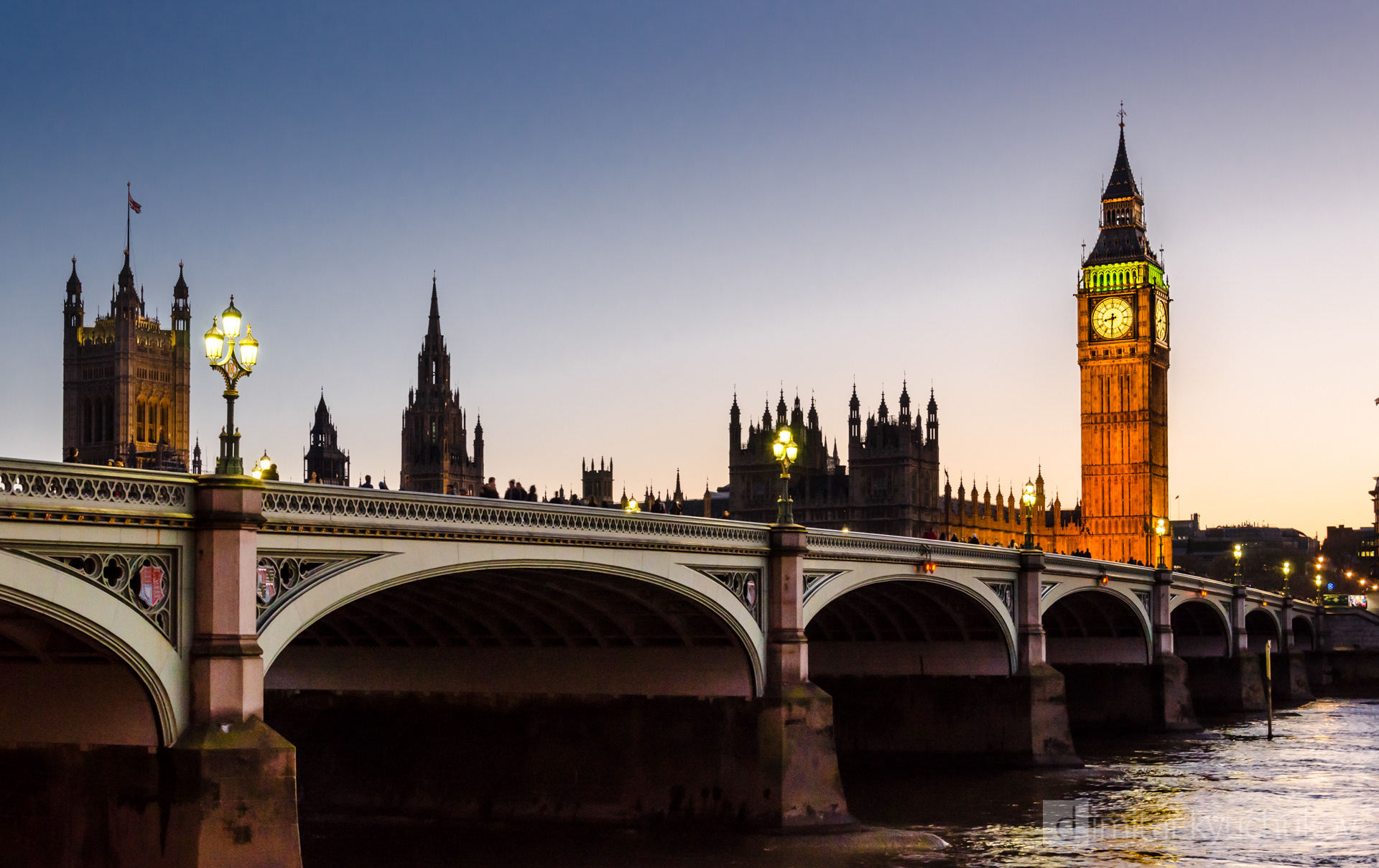 London, Big Ben and Westminster bridge