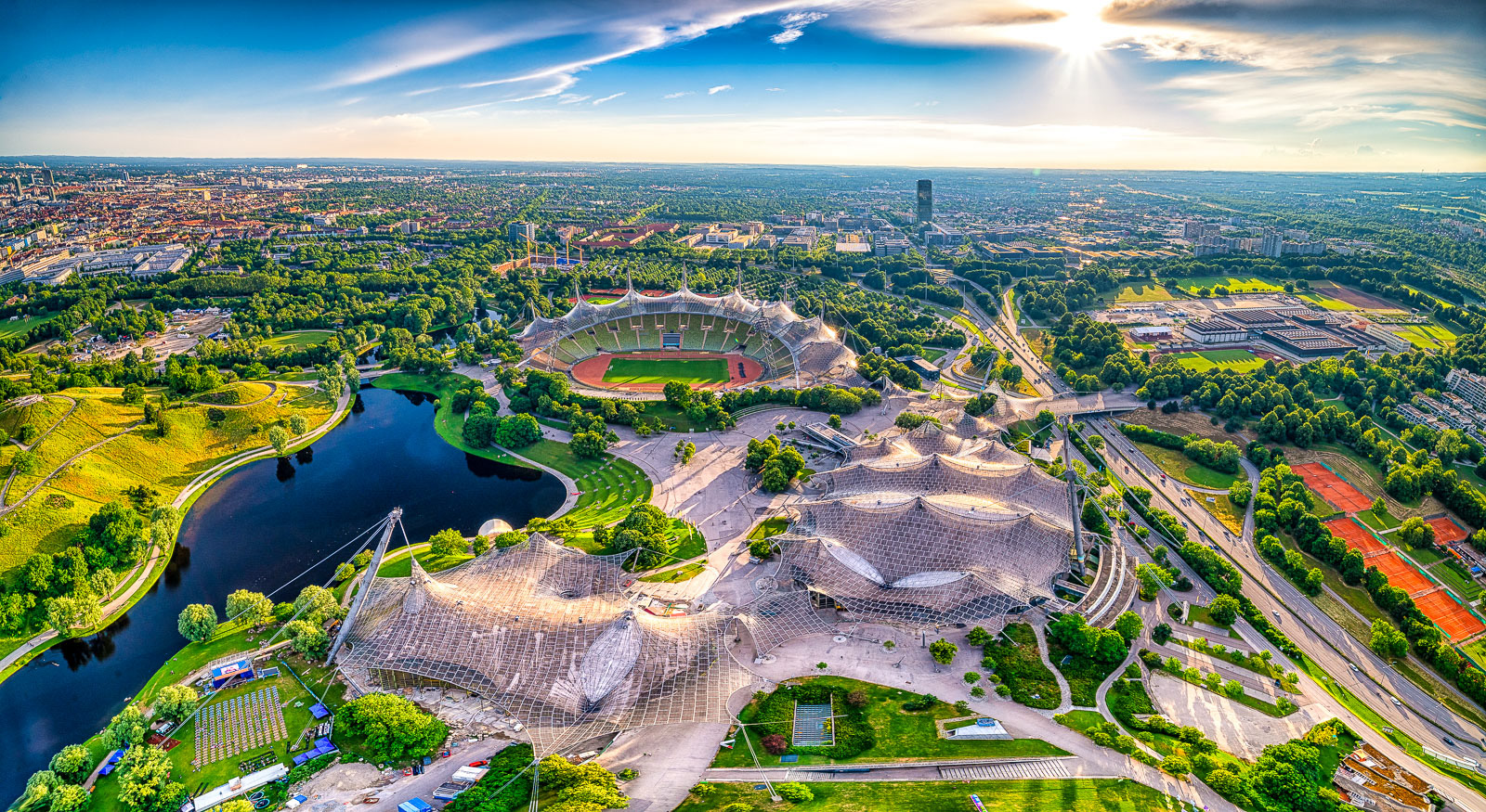 Blick über München vom Olympiaturm aus