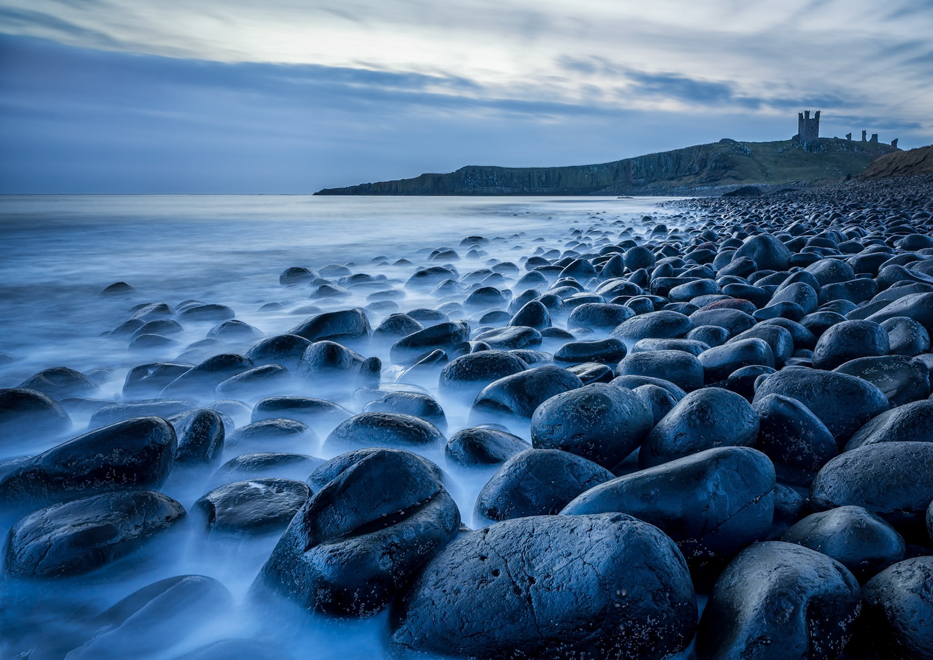 Dunstanburgh Castle at Blue Hour