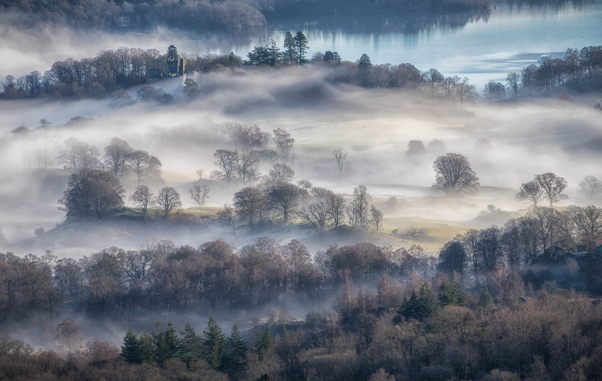 Misty Wray Castle from Black Crag