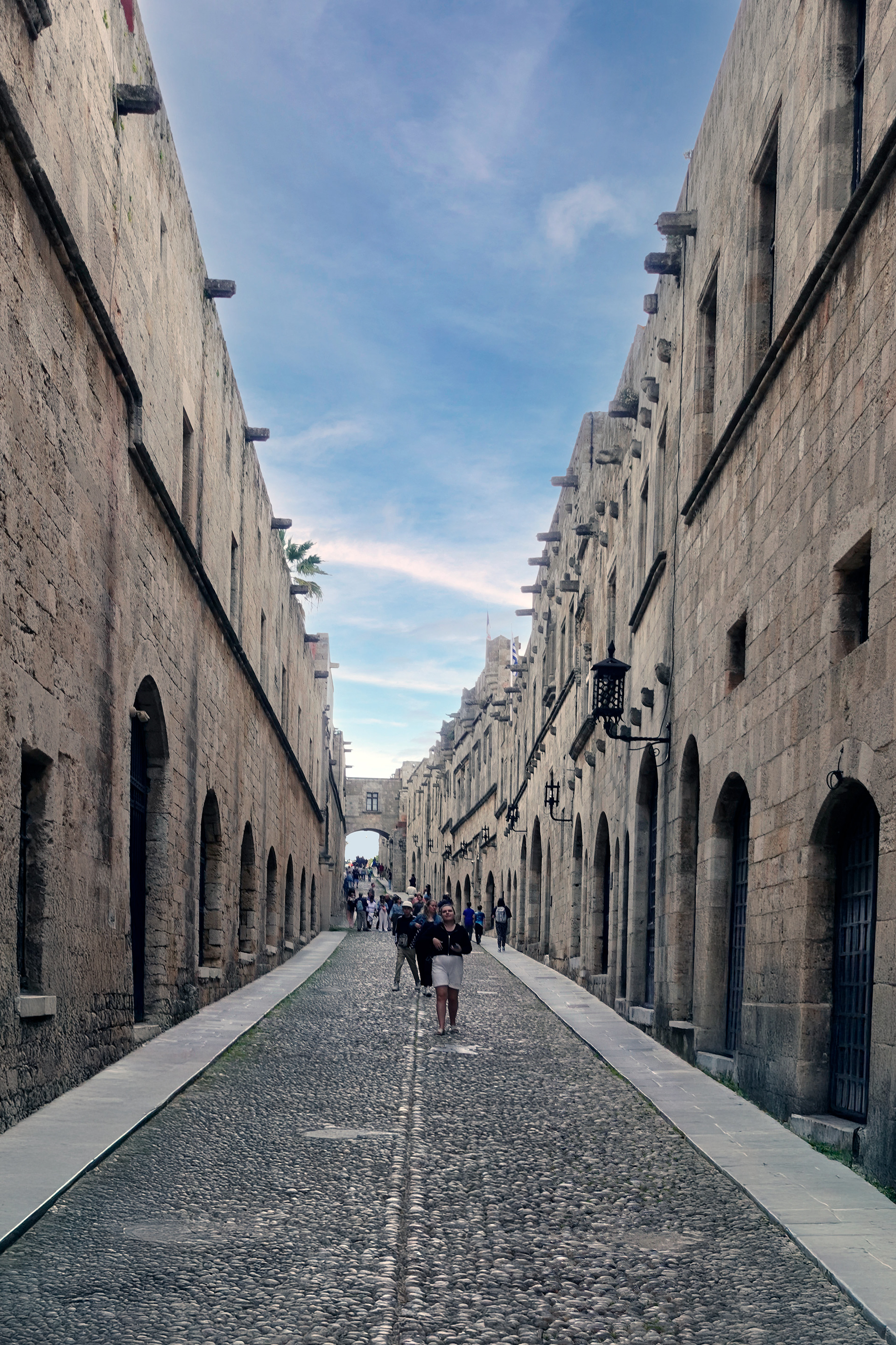 The Knights of Rhodes built this street to house the embassies of various lands, divided by language, not by nationality.