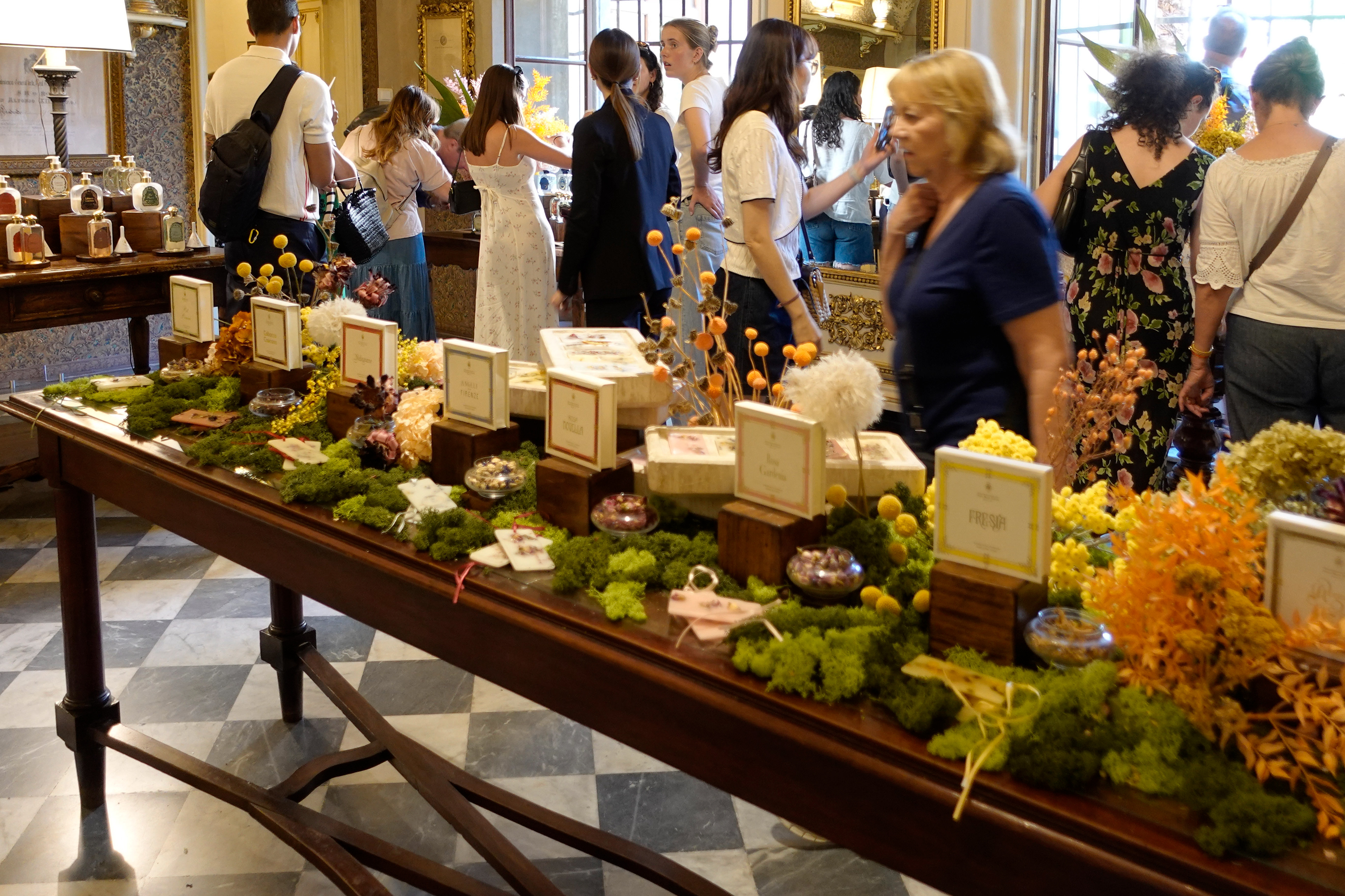 Officina Profumo-Farmaceutica di Santa Maria Novella is a small perfumery and herbalist shop. It includes items with recipes started by Dominican monks in the 1300's. Vickie bought a tube of toothpaste for 14 Euros!  