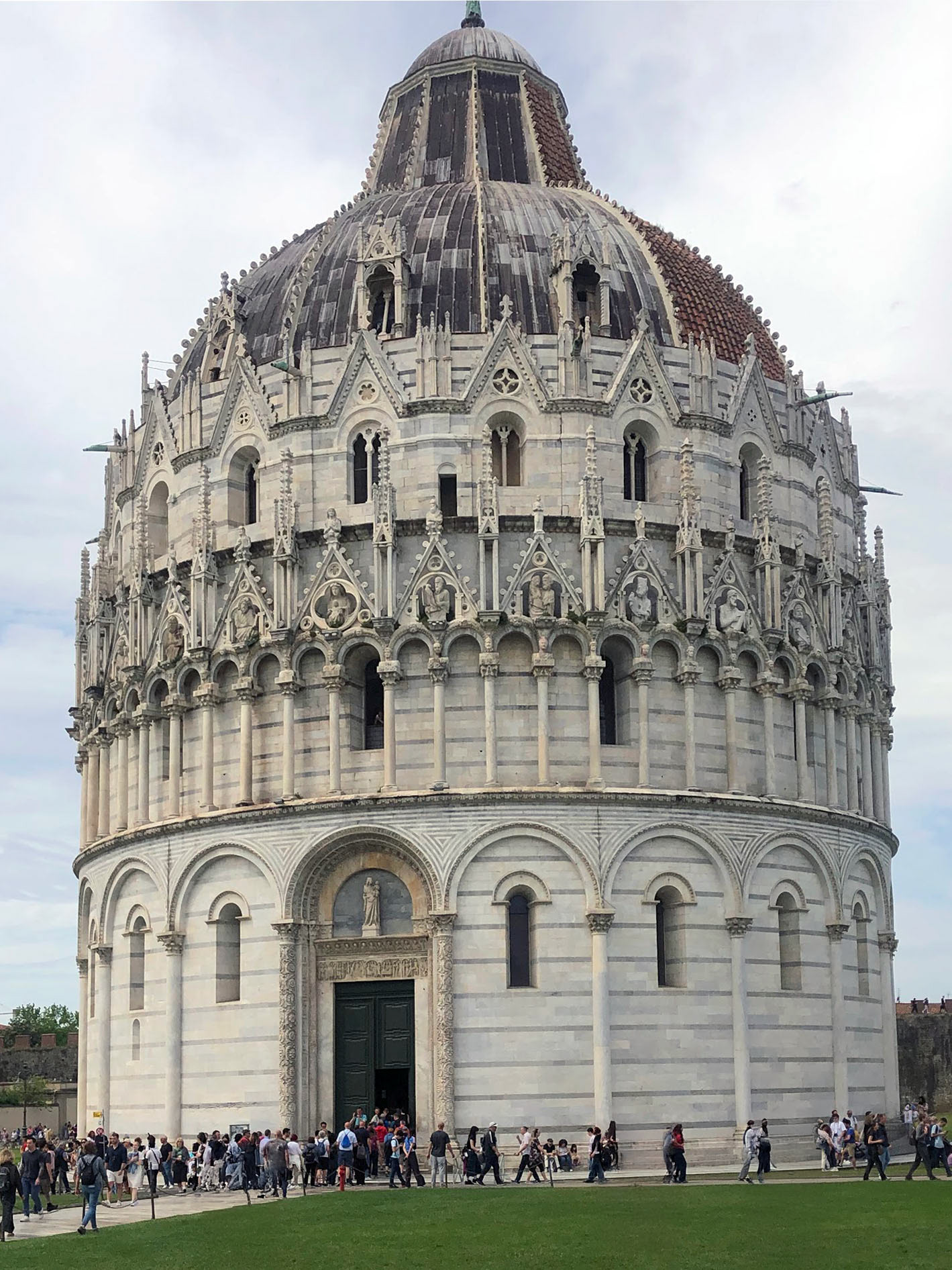 The Baptistry at Pisa. Prior to the black plague, people could not enter the church without being baptized.