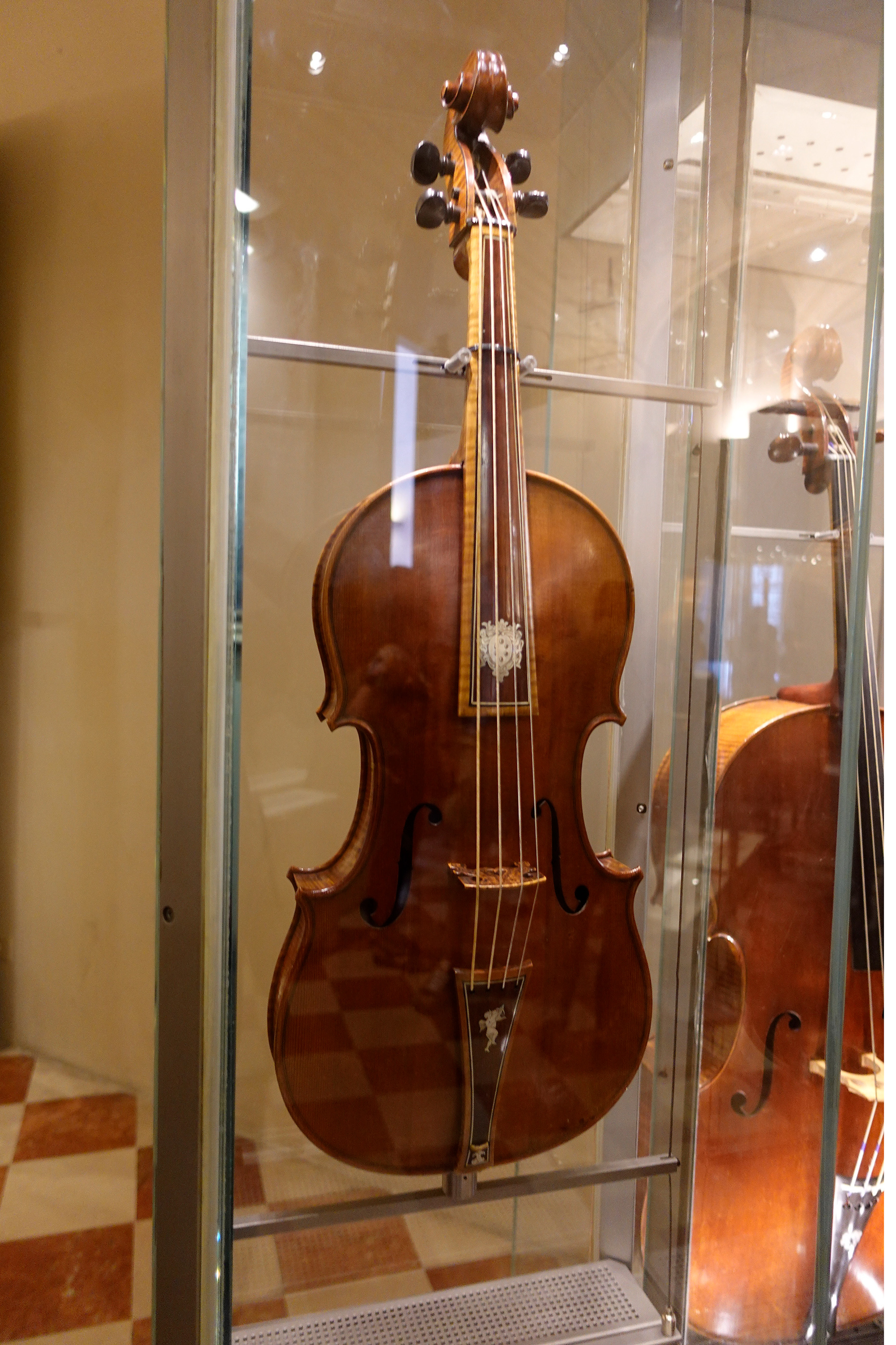The Galleria dell'Accademia also contains other famous pintings by Rapheal and others and a large collection of ancient musical instruments, like this original Stradivarius violin.