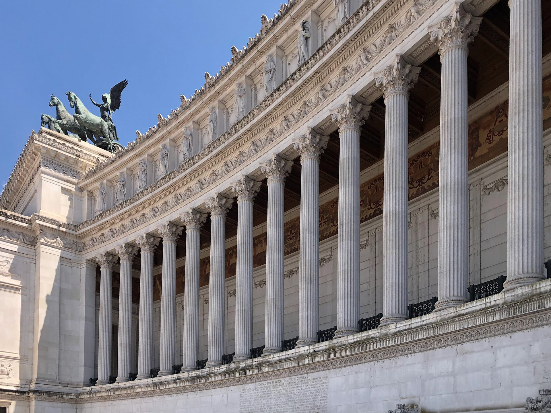 One of the collonades on the beautiful Victor Emmanuel monument.