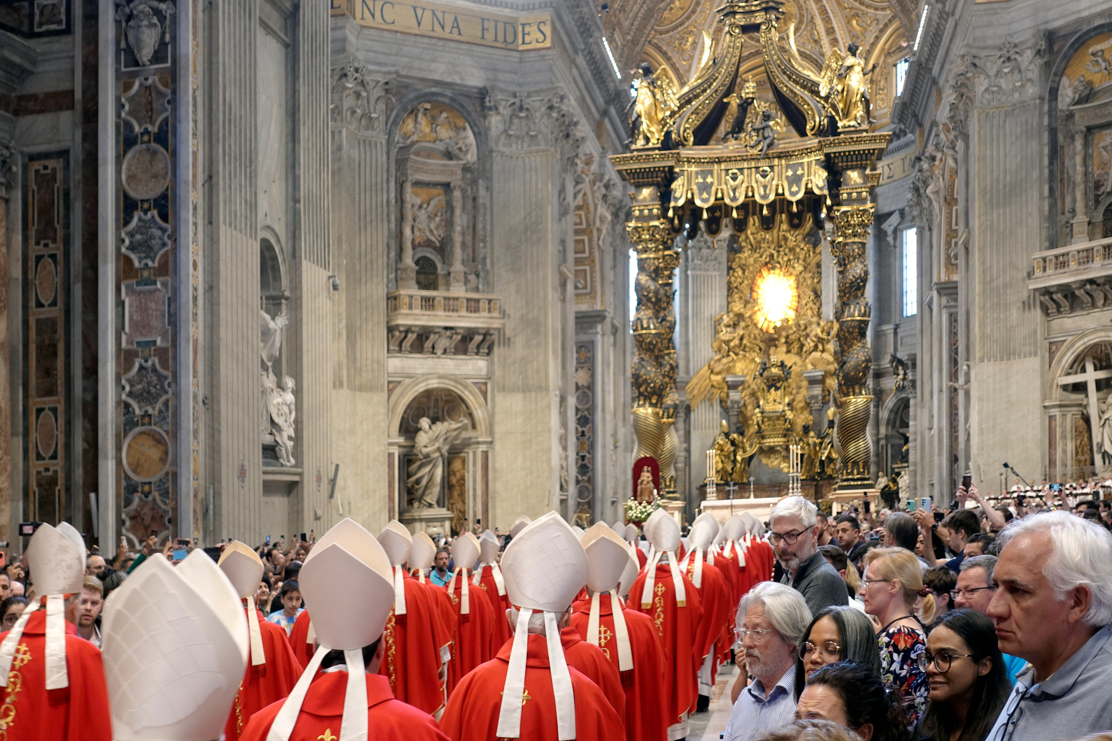 The procession of cardinals from around the world.