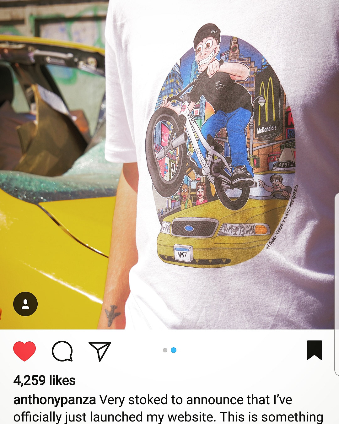 Instagram photo of the first printed T-shirt