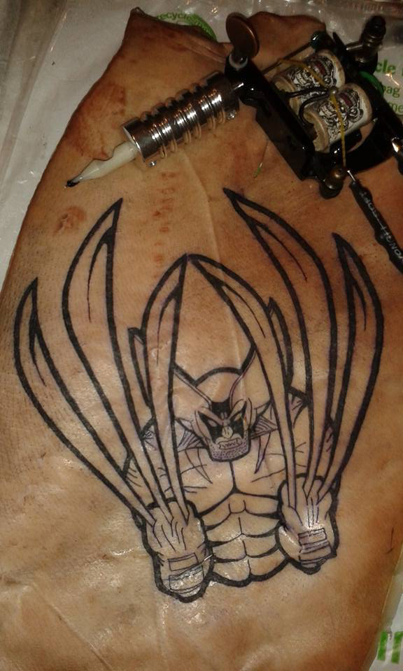 Wolverine on pig skin