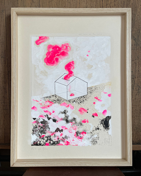 Tête qui fume - 30x40 - Feutre et acrylique - 80 €