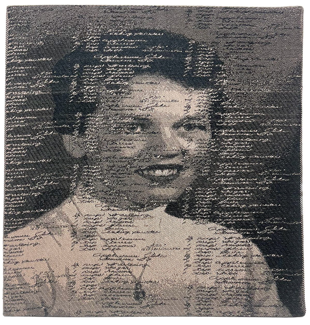 Recipe Portrait: Gralma Deanna Cotton and polyester, handwoven on a Tc2 digital jacquard loom, 2022 15" x 16"