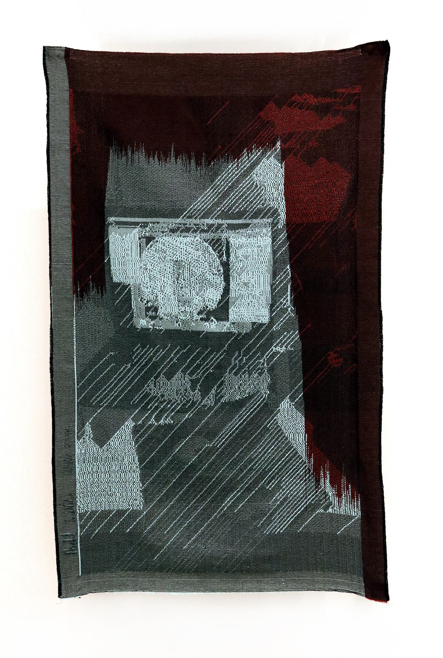 December 4, 2022 8:55pm, cotton and polyester textiles woven on a Tc2 digital jacquard loom 22” x 43”