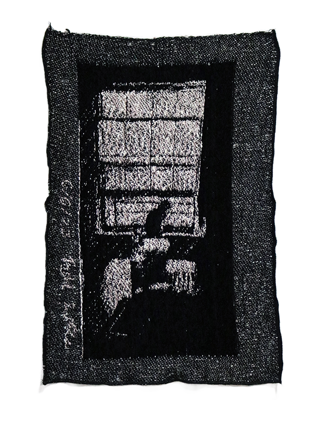 June 9 2023 6:24pm, 2023, cotton and acrylic textiles woven on a Tc2 digital jacquard loom 14” x 18"