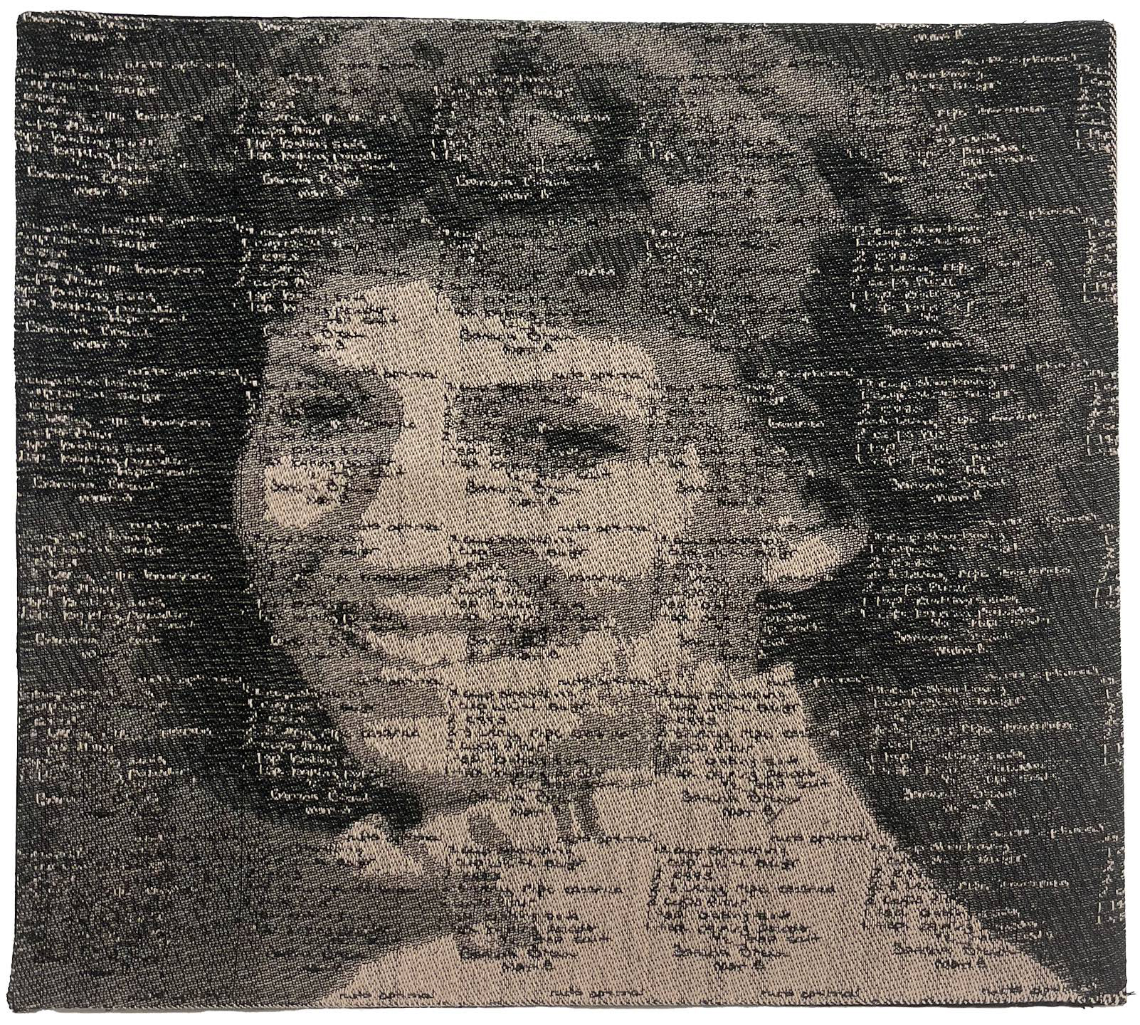 Recipe Portrait: Momma Robyn Cotton and polyester, handwoven on a Tc2 digital jacquard loom, 2022. 13" x 12"