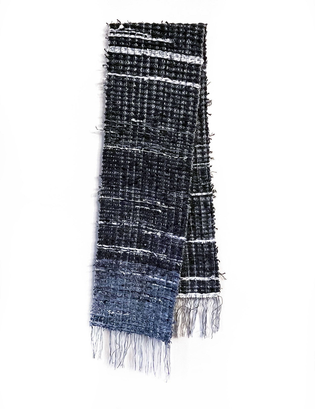 Knotty Waffle '22, 2022, cotton and acrylic thumbs, 10" x 78"