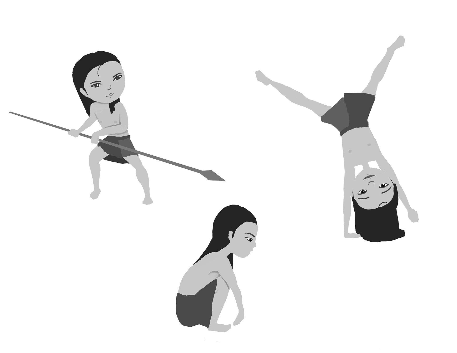 Character Action Poses (Digital Illustration)