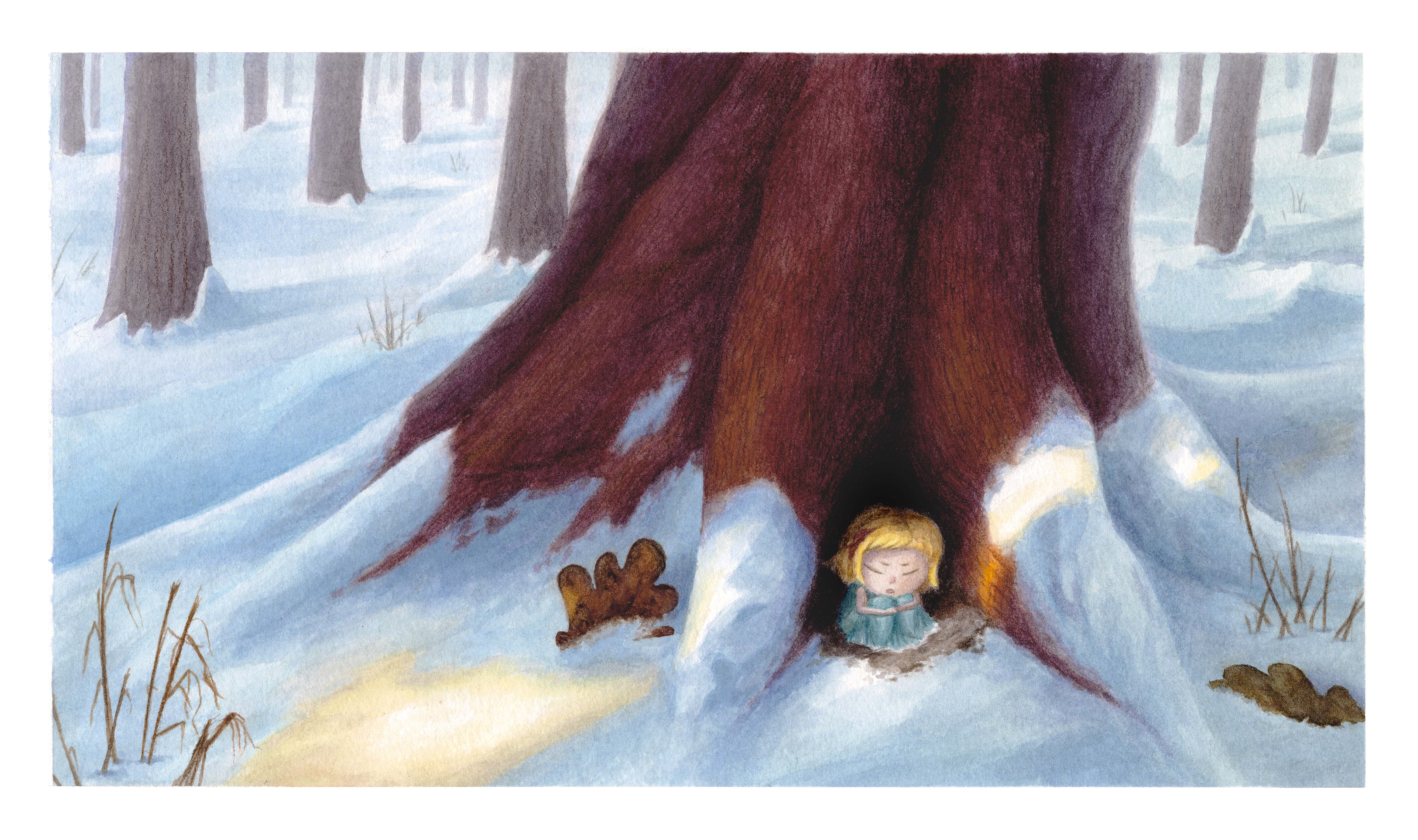 The Tale of Thumbelina (Watercolor and Color Pencil on Paper)