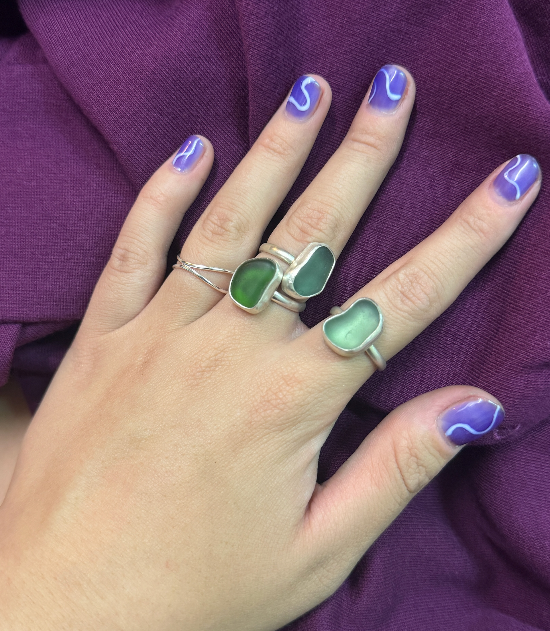 Commissioned Sea Glass Rings- SOLD