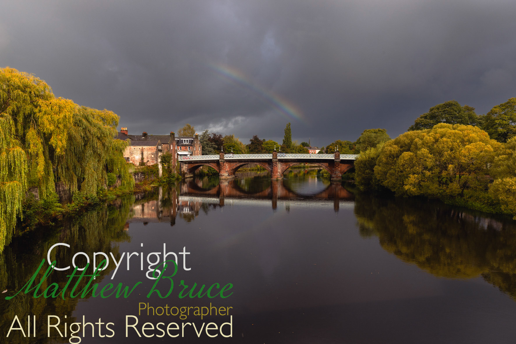 Bridge over the River Nith after a rainstorm 