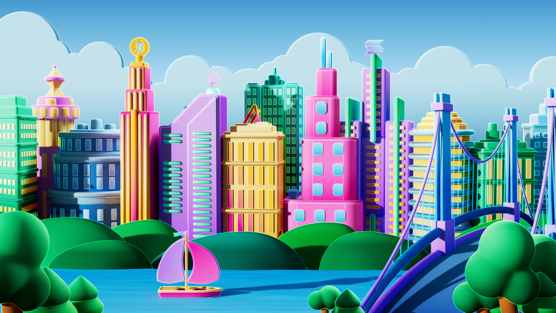 Early styleframe. The look overall remained the same, though we turned down the strokes quite a bit.