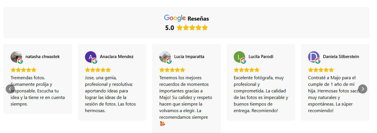 Reseñas en googlemaps de Los objetivos de Jose