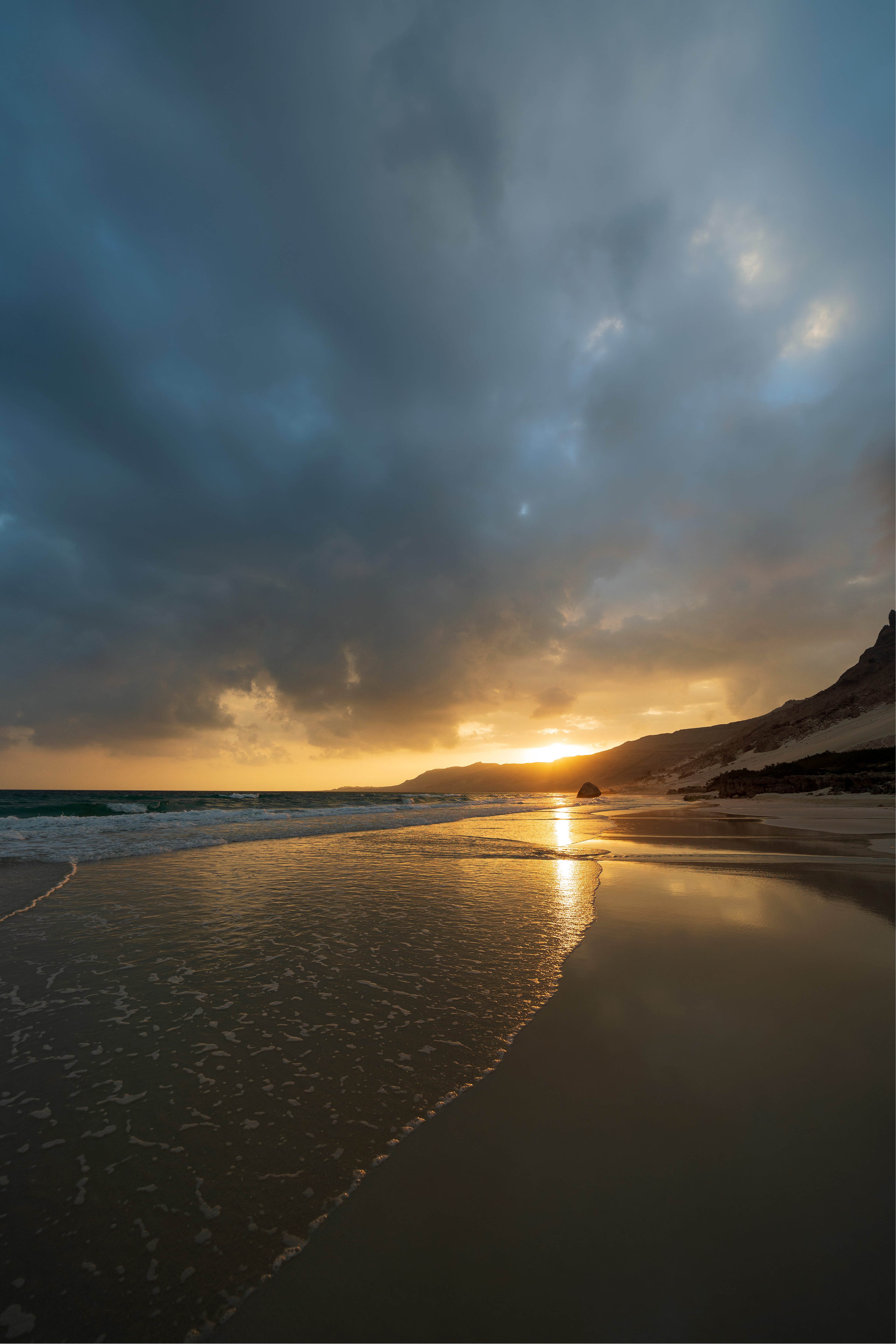 Arher Beach at sunset. A populat camping spot.