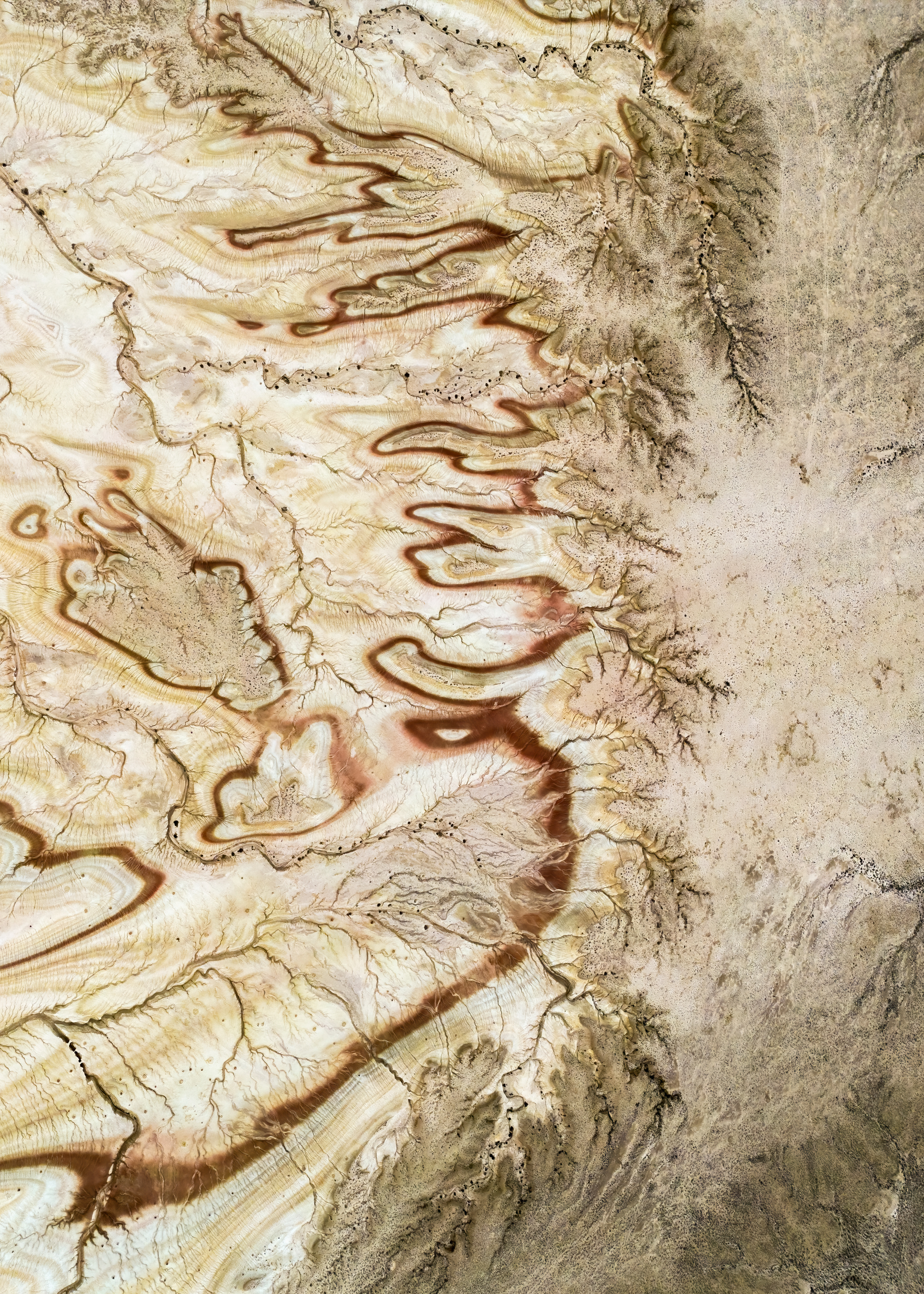 Kyzylkup Valley aka Tiramisu Mountains, wind and water eroded landscape in Mangystau, Kazakhstan