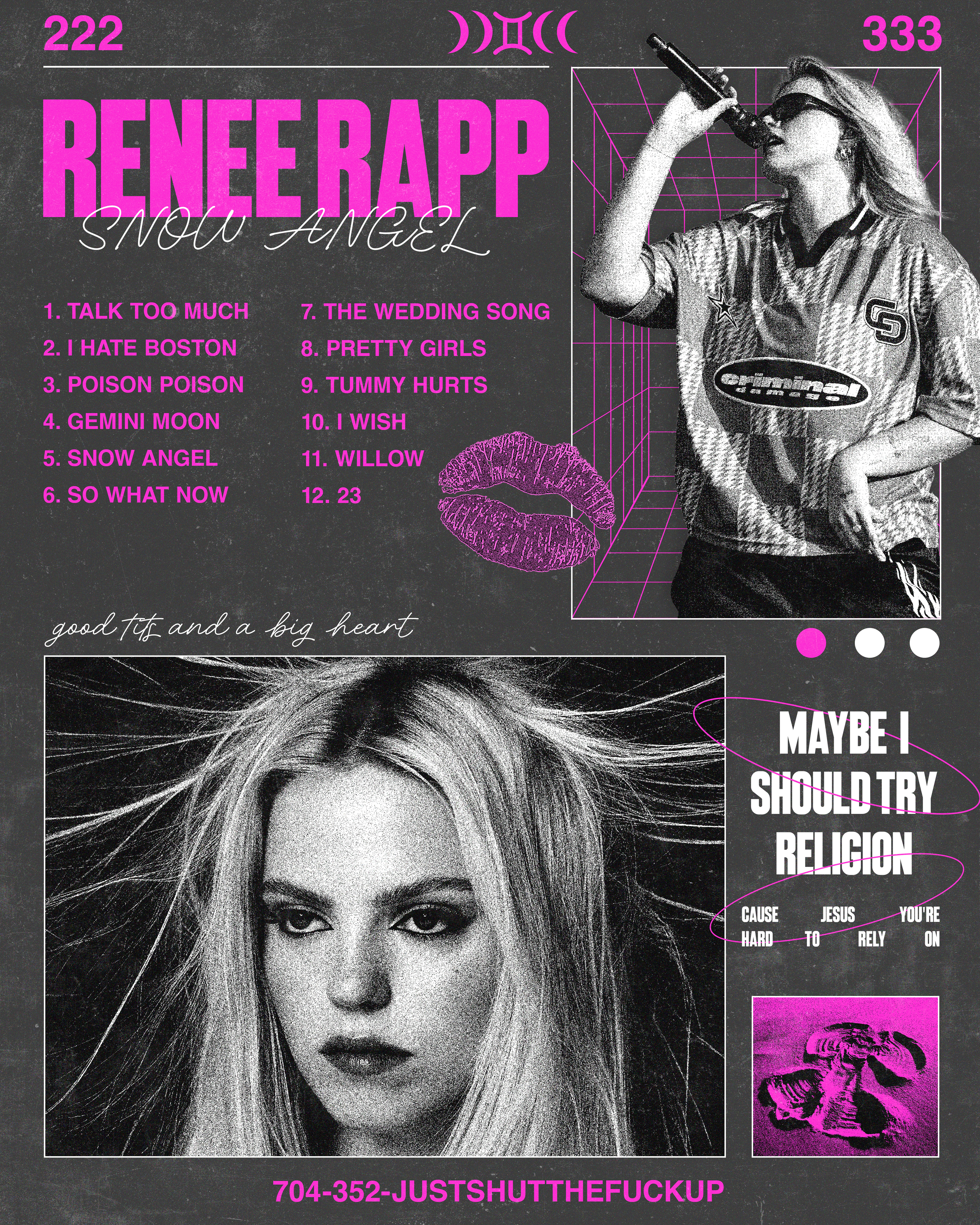 Concept poster for Renee Rapp's "Snow Angel" album.