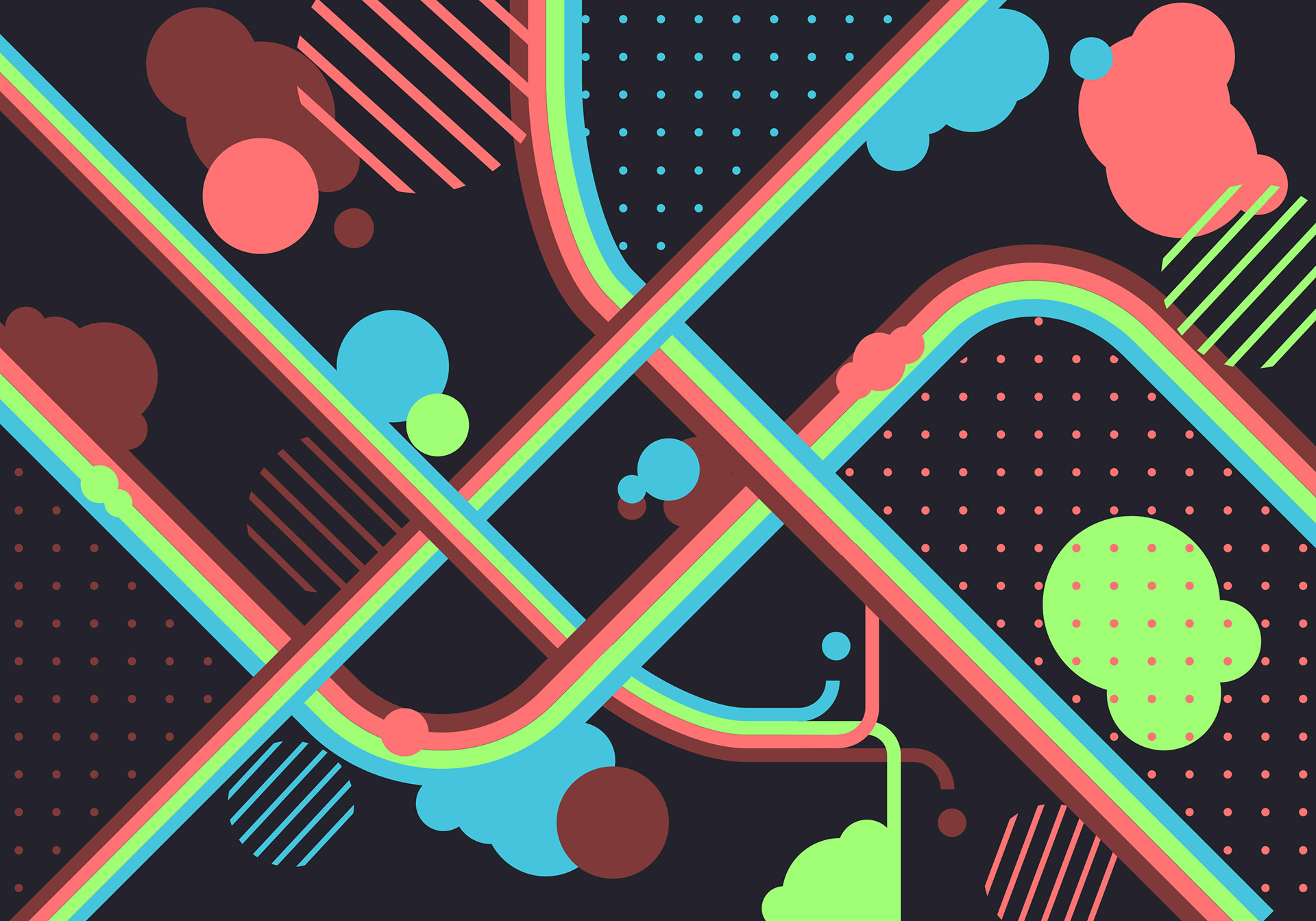 Poster design exploring organic shapes and movement.