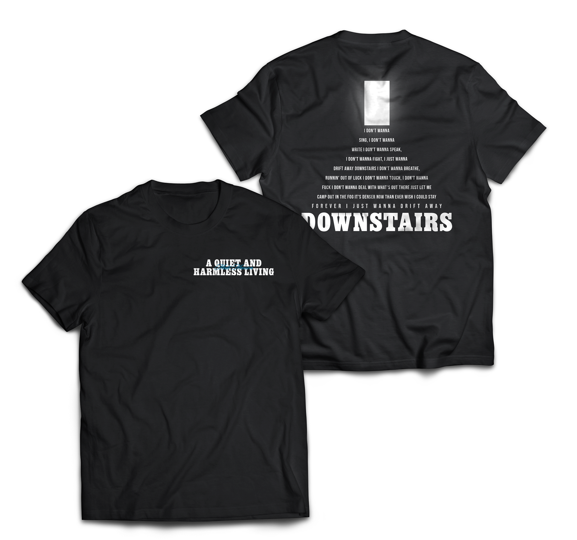 Concept merch for the Matt Maeson A Quiet and Harmless Living Tour.