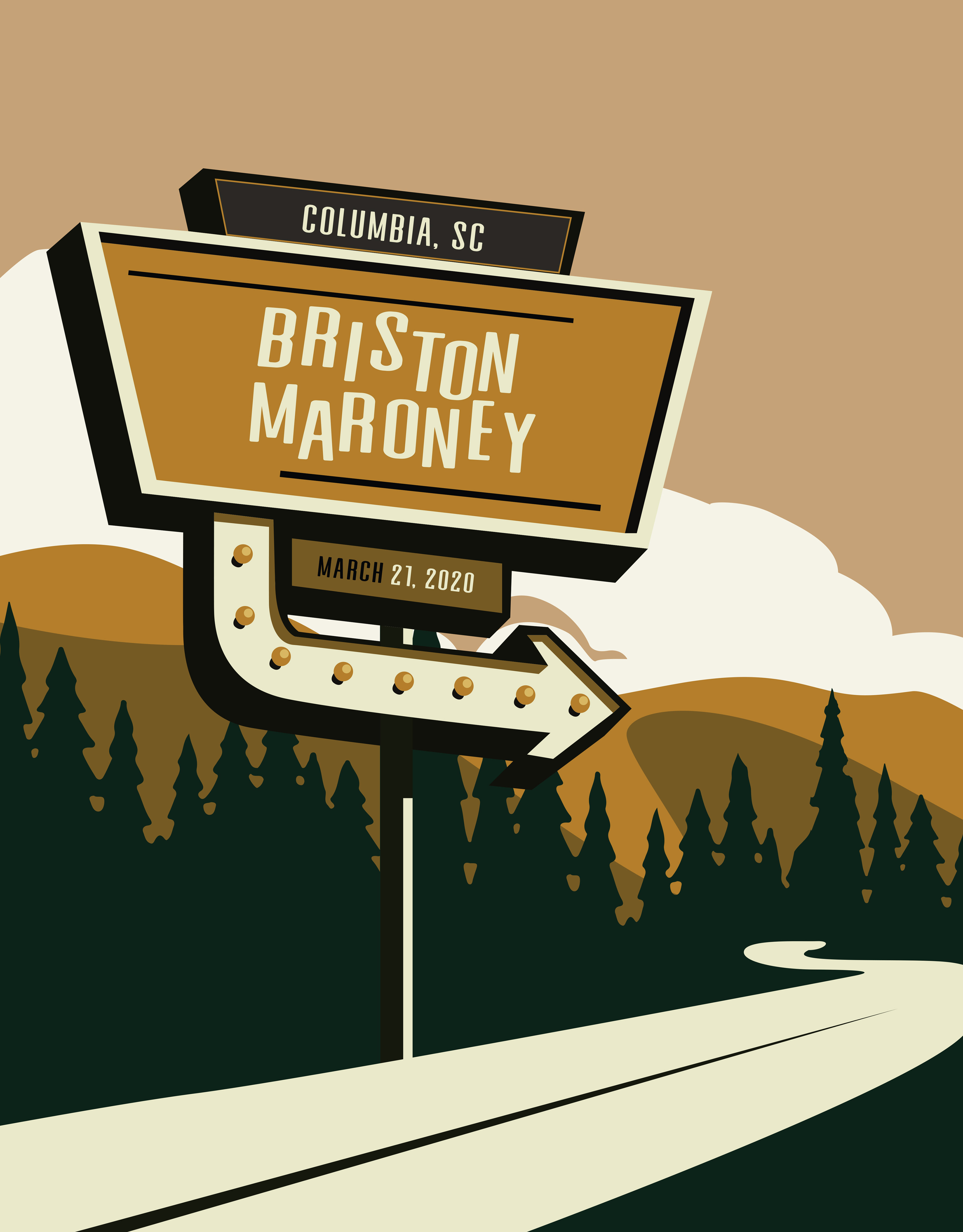 Concept Poster for a Briston Maroney concert.