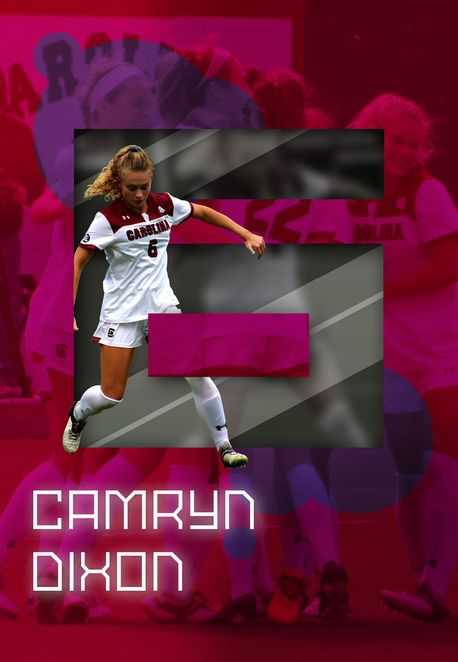 Design for U of SC soccer player Camryn Dixon. This was published in the school's paper.