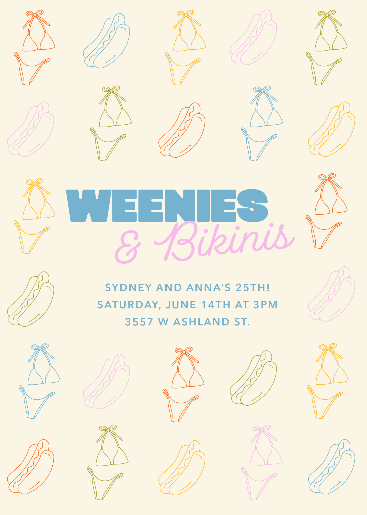 Design for a Summer birthday party invite, part of my design a day challenge.