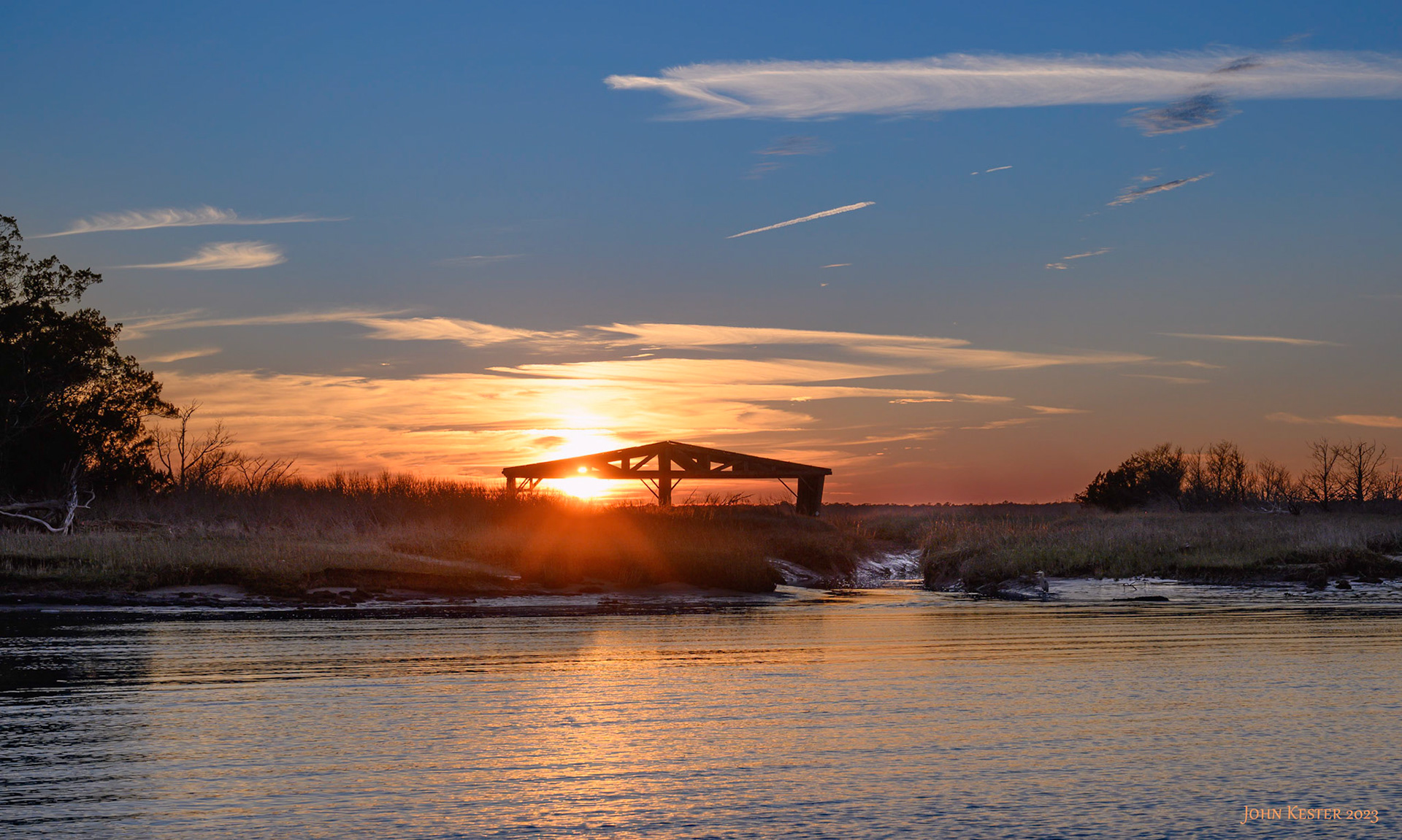Cat Island Sunset at Mr. Yawkey's boat shed