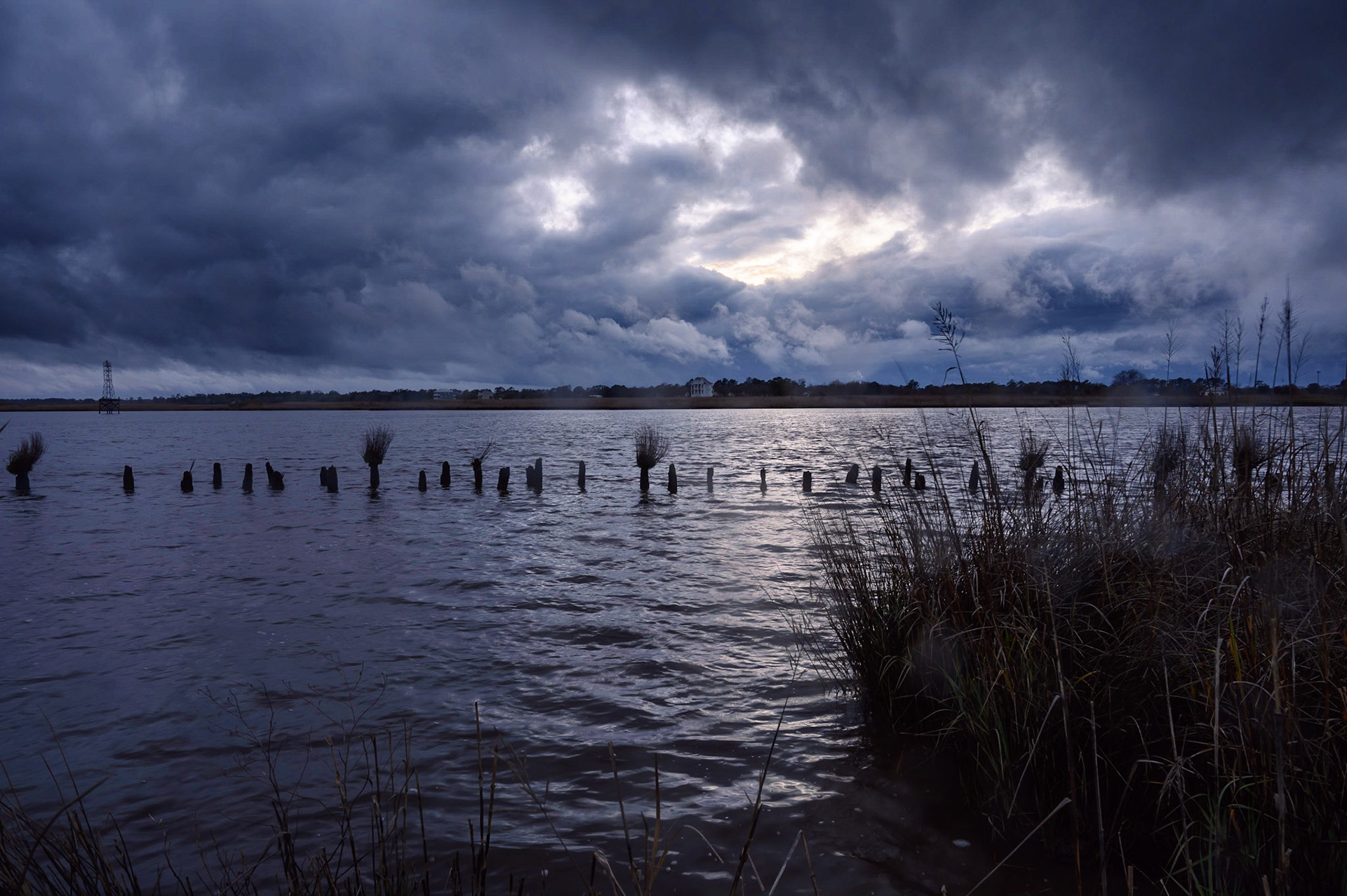 Storm clouds at sunset at Morgan Park
