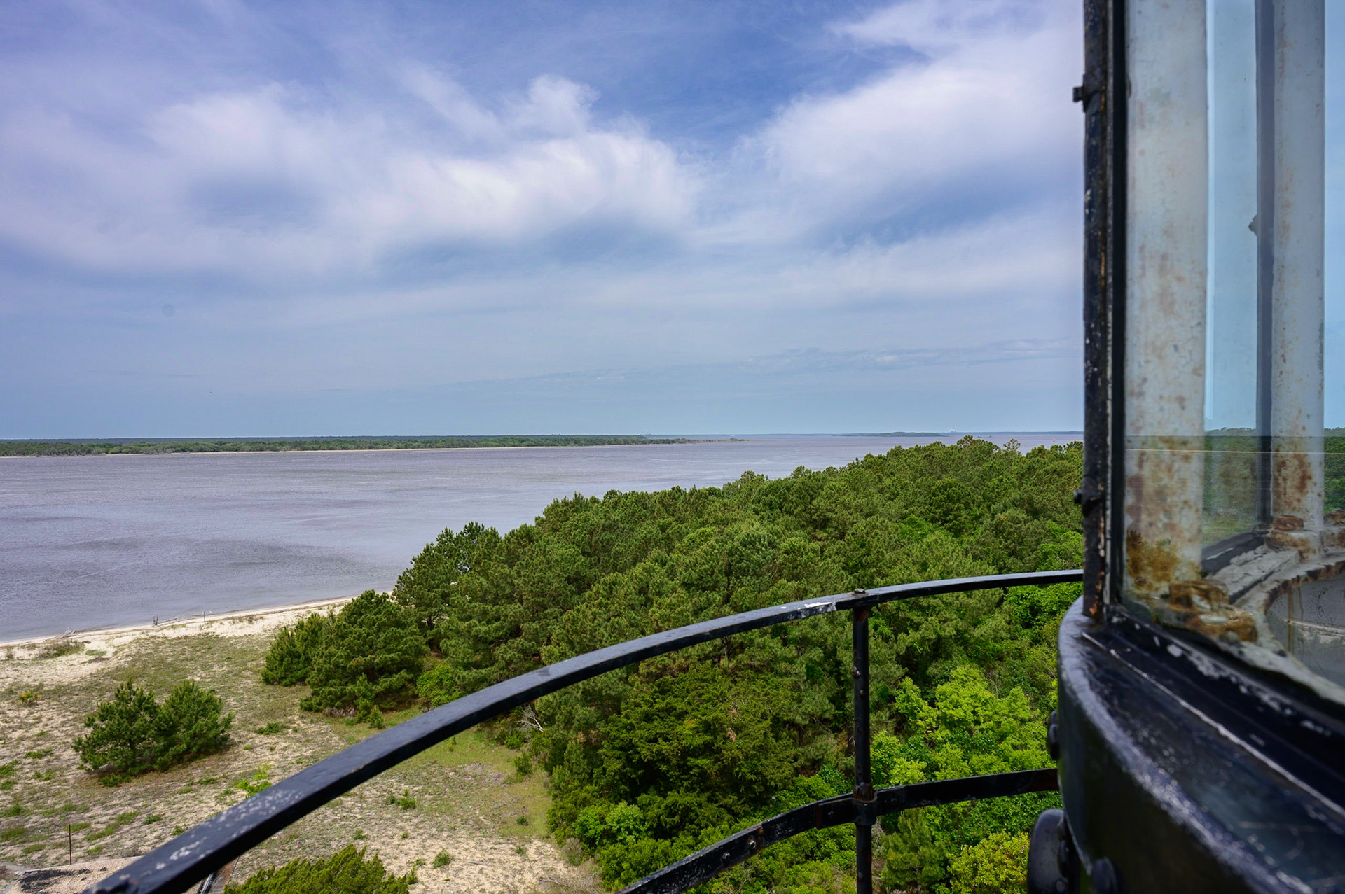 View of the Winyah Bay from the top of the North Island Lighthouse