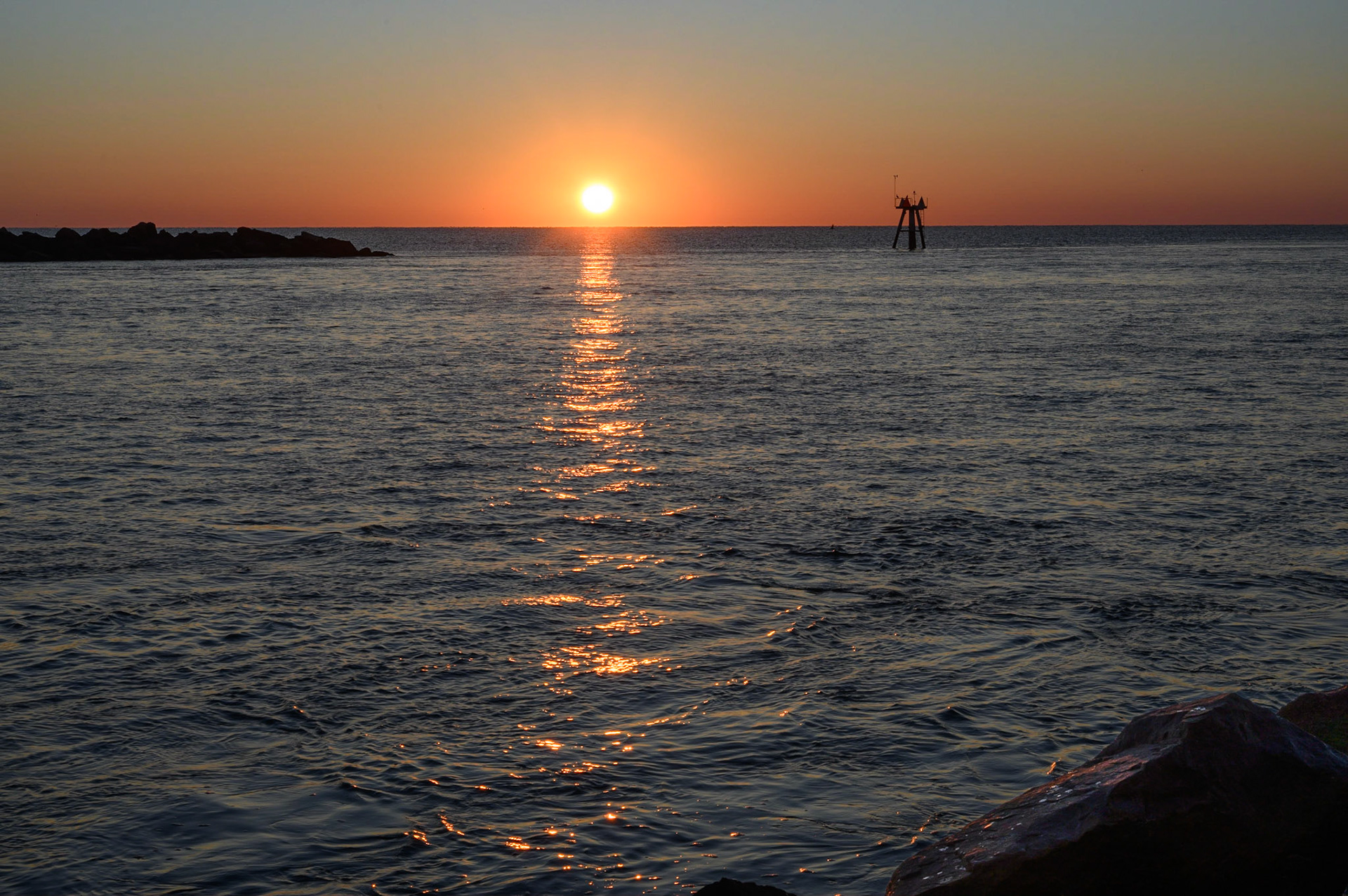 Sunrise at the Murrells Inlet jettys