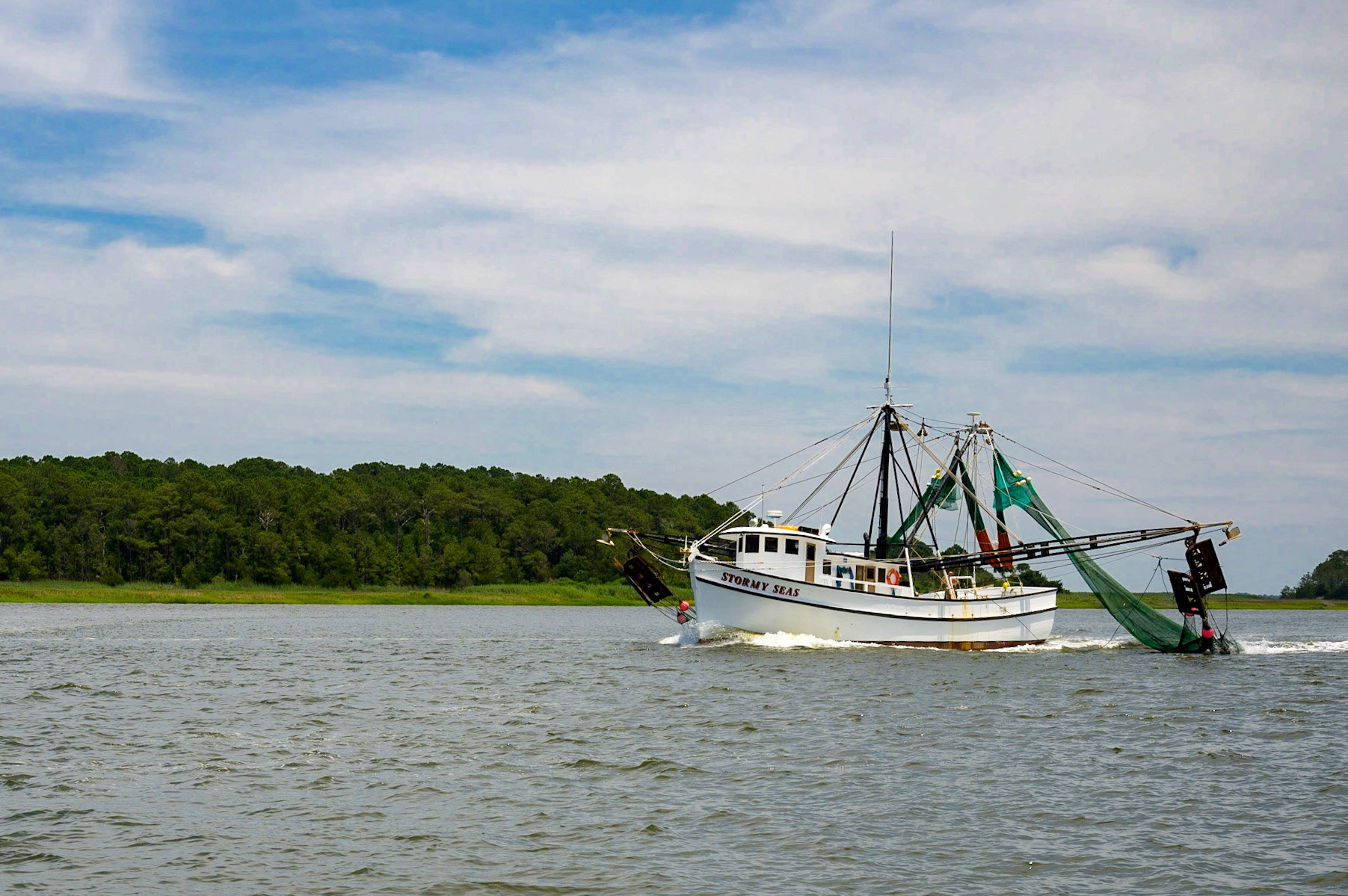 Stormy Seas coming in from a day of shrimping
