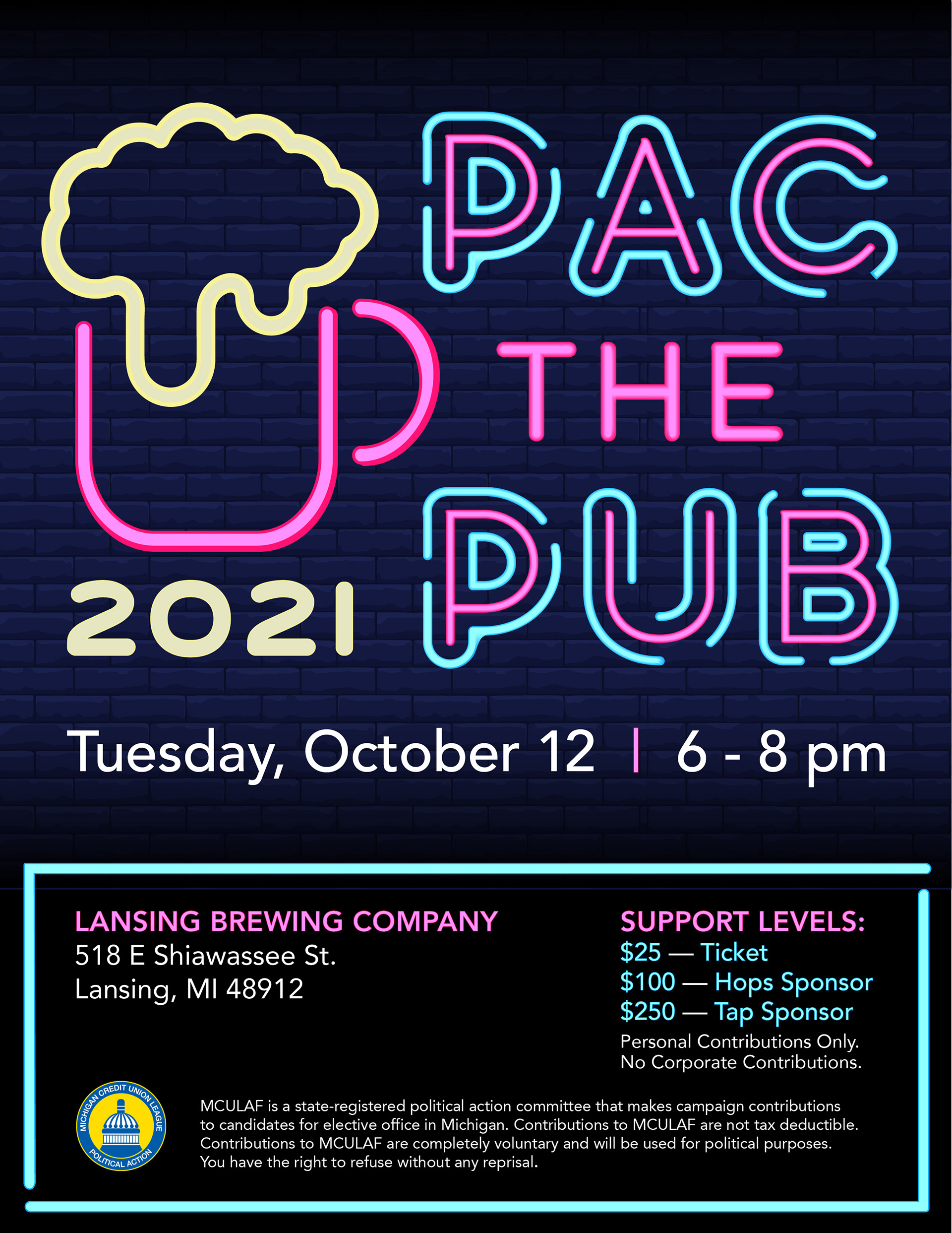 PAC the PUB Event Flyer