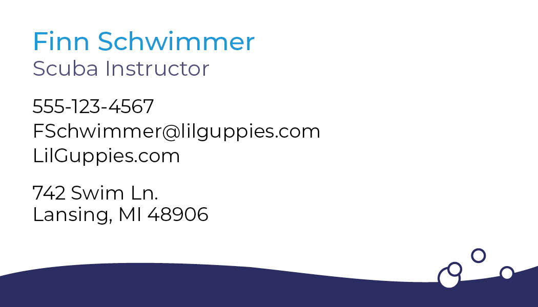 Lil' Guppies Business Card Front