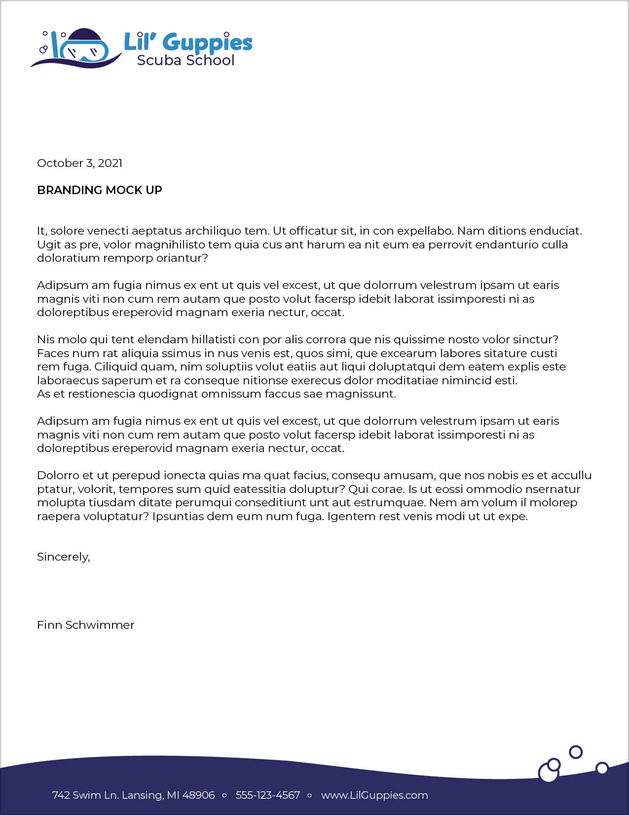 Lil' Guppies Letterhead