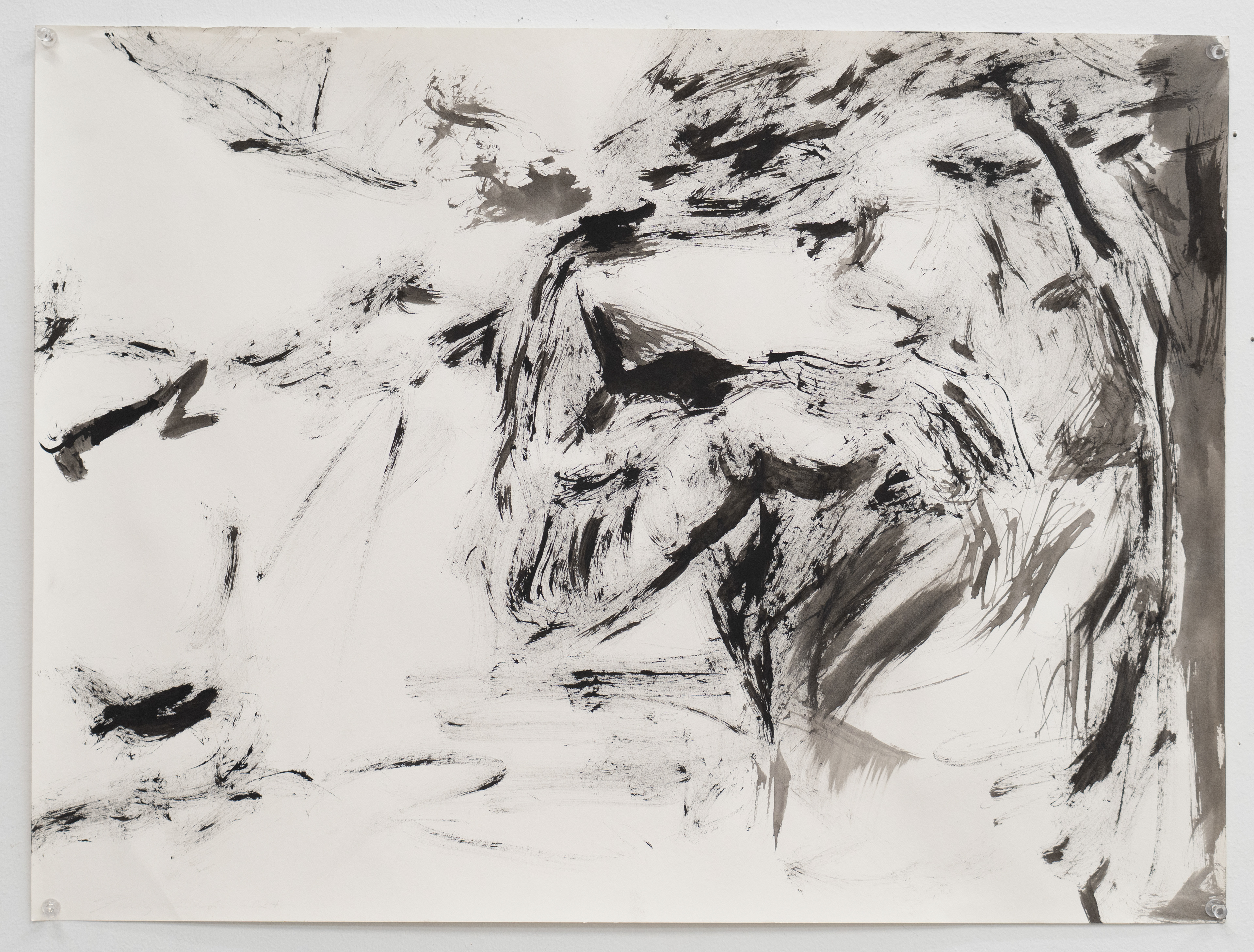 Sin título I, 2024. 61x45.72cm (24x18in,) Sumi ink on paper.