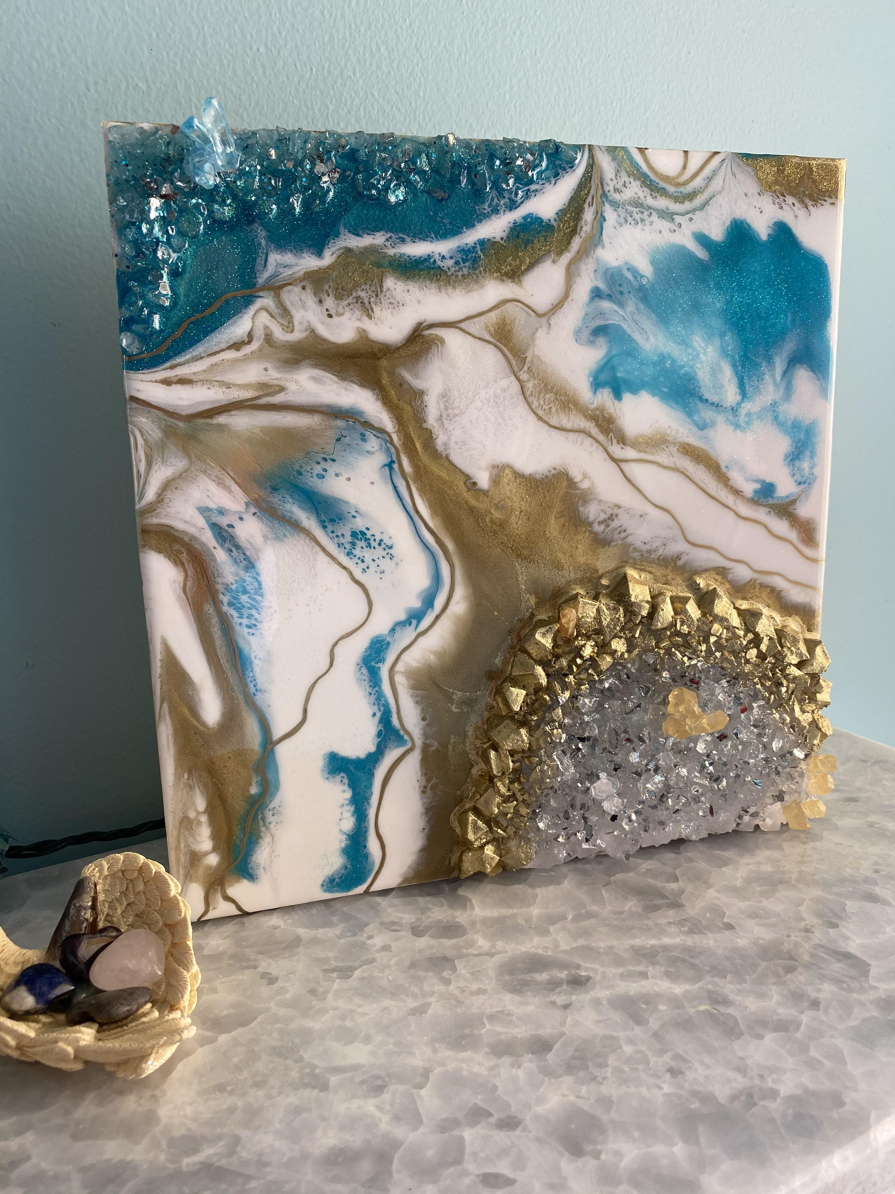 Pour Art, Resin Art, Geode Art, Quartz and Crystal Art, Modern