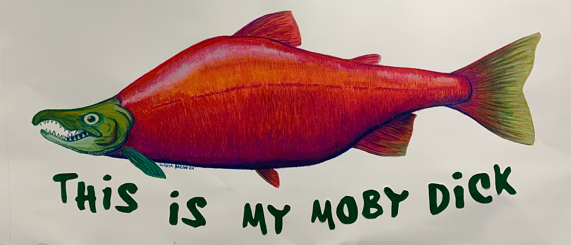 this is my moby dick. 3.5 ft x 8 ft oil pastel