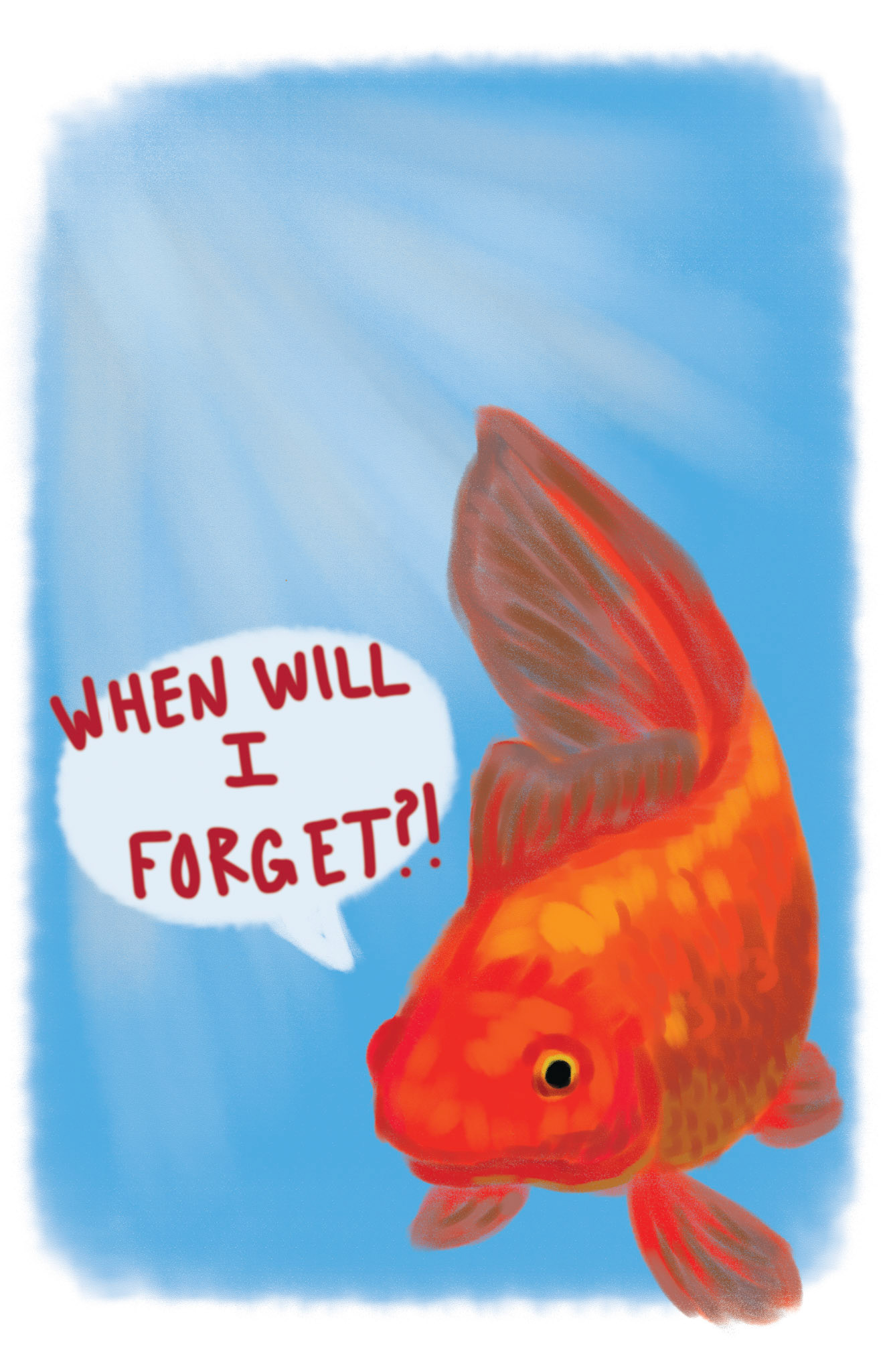 forgetful fish 1. digital painting.