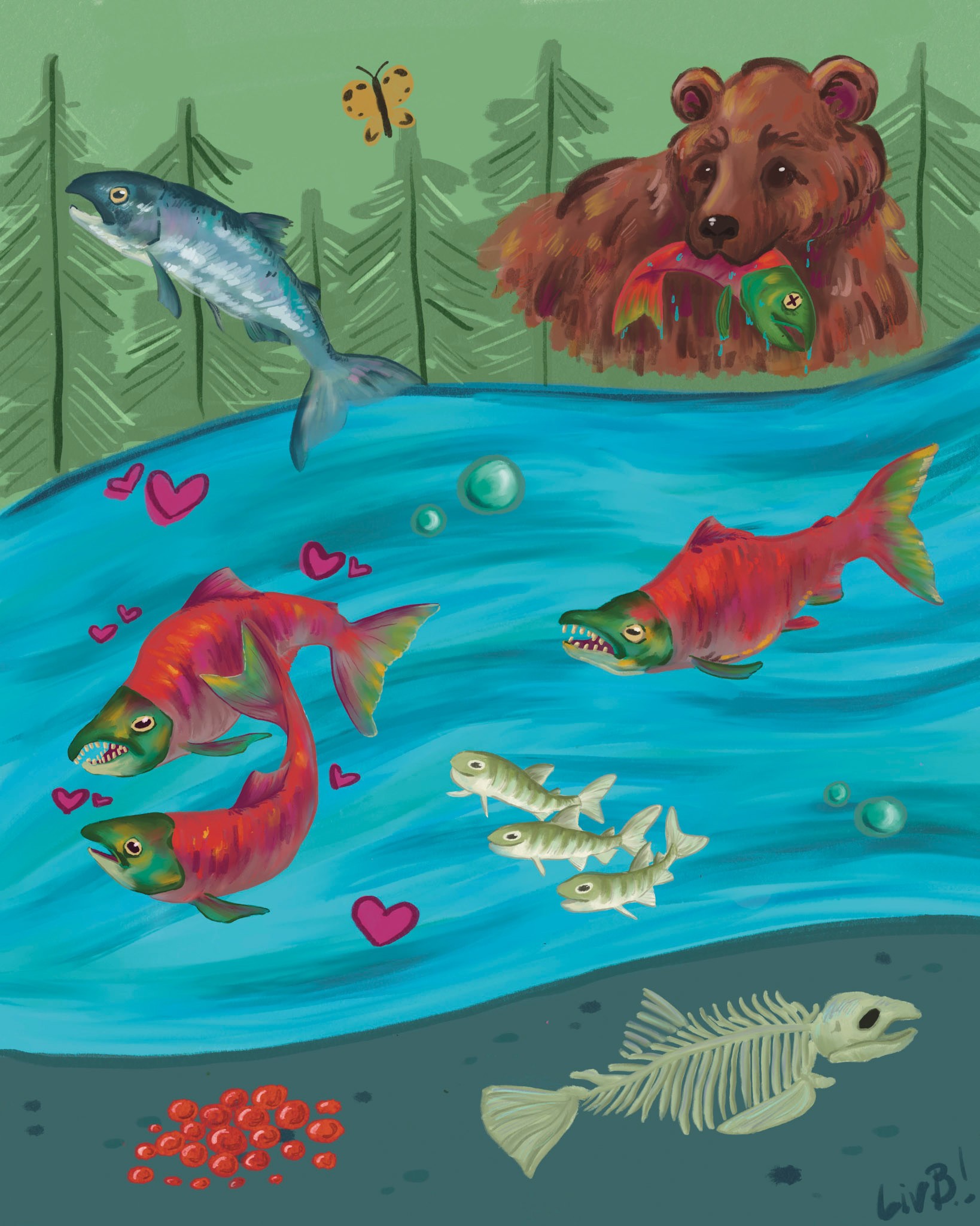 sticker sheet design. digital painting.