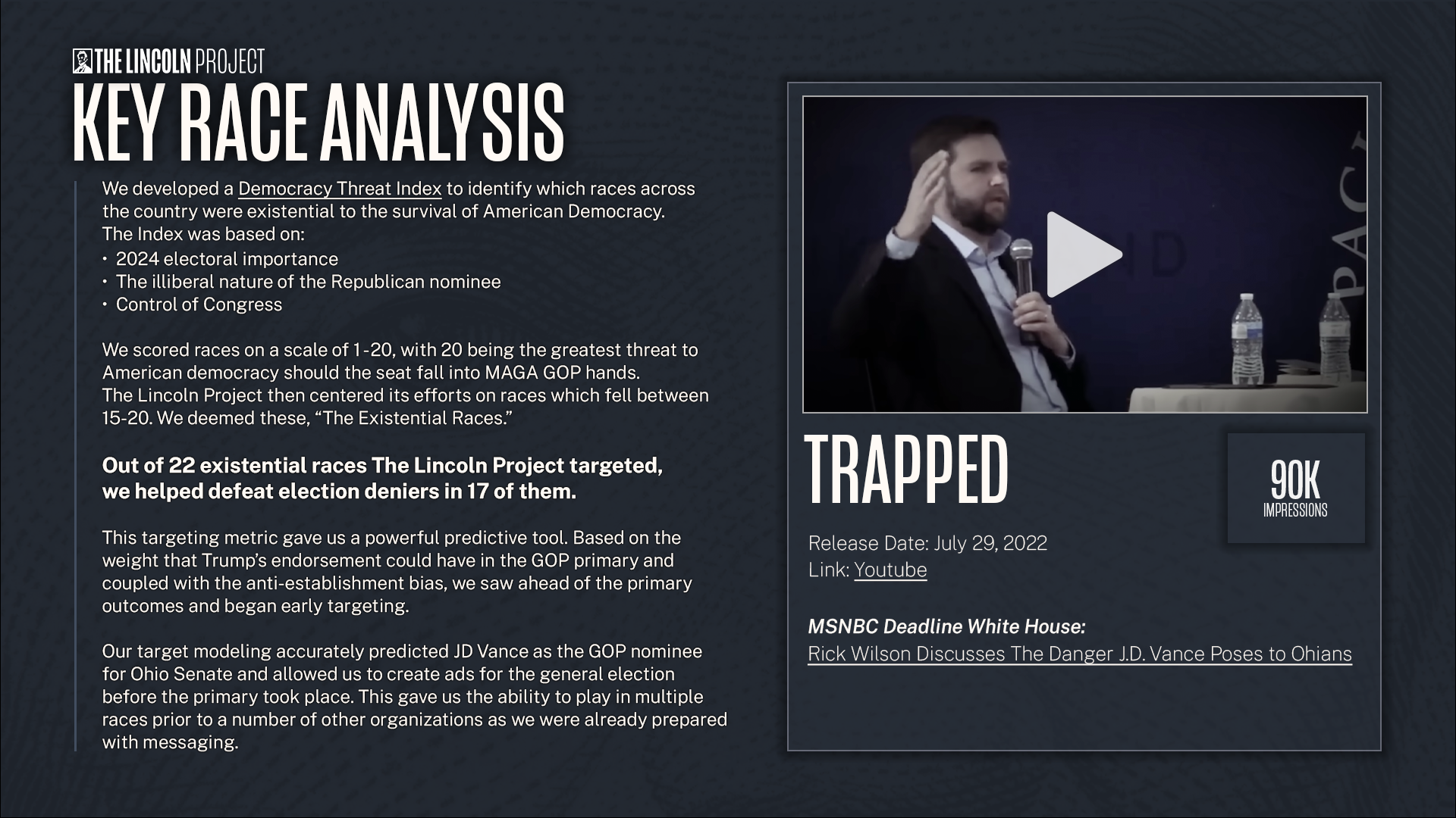 Key Race Analysis