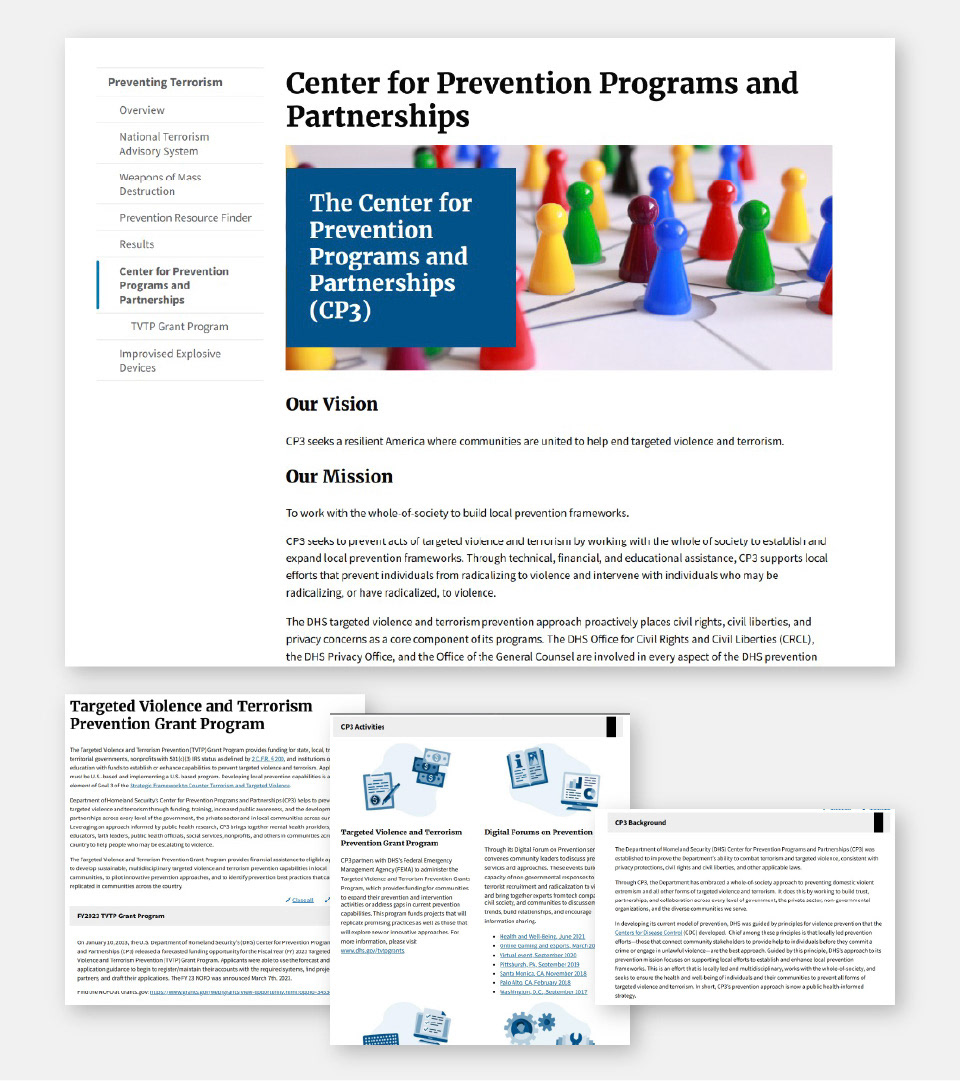 Before Redesign: Pages were long and dense, with limited navigation and branding
