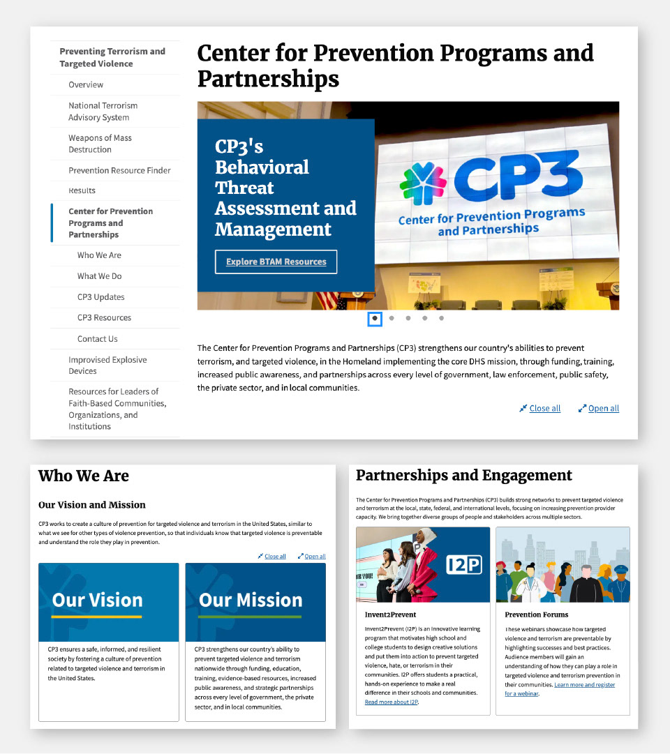 After Redesign: Clean navigation, branding incorporated throughout