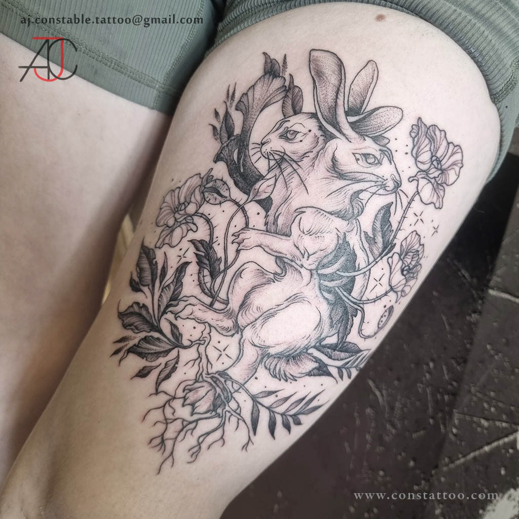 Two Headed Hare Tattoo